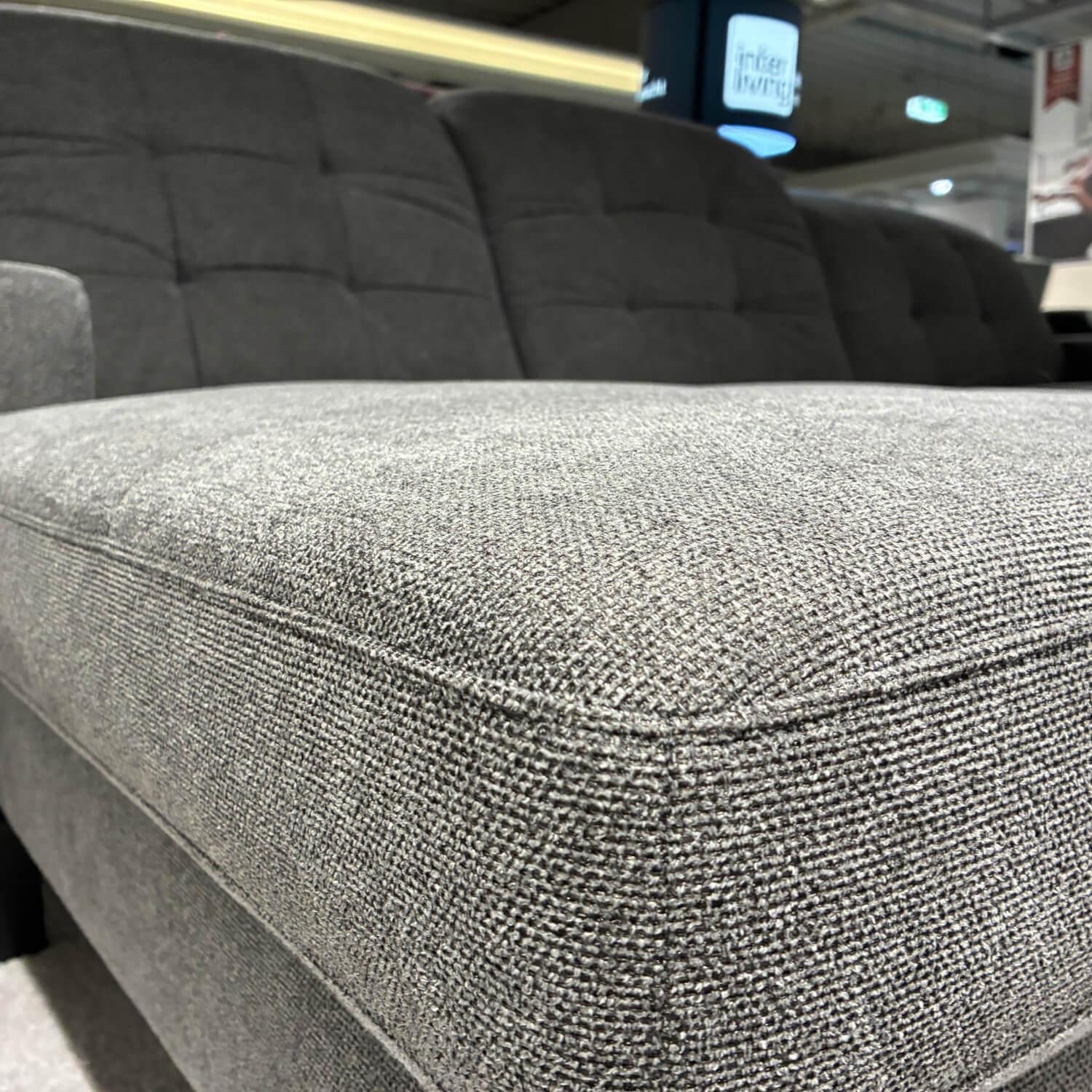 Sofa Kultur - Polstereckgarnitur 744 SK Move Stoff Free Steel Grau Metallfuß 192 Schwarz Matt Inklusive Kissen - 5