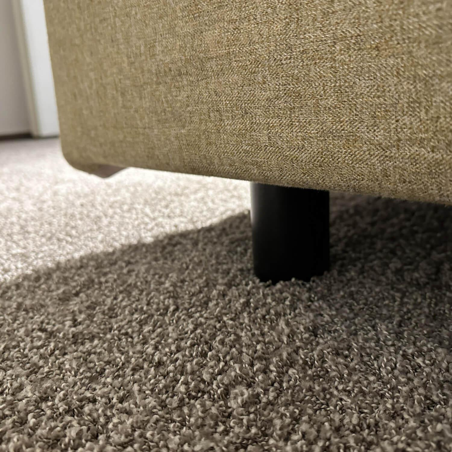 Schramm - Bett Purebeds Panel Bezug Stoff Benno 880 Curry Gelb Beige Füße Buche Schwarz Inklusive 2 Matratzen - 9