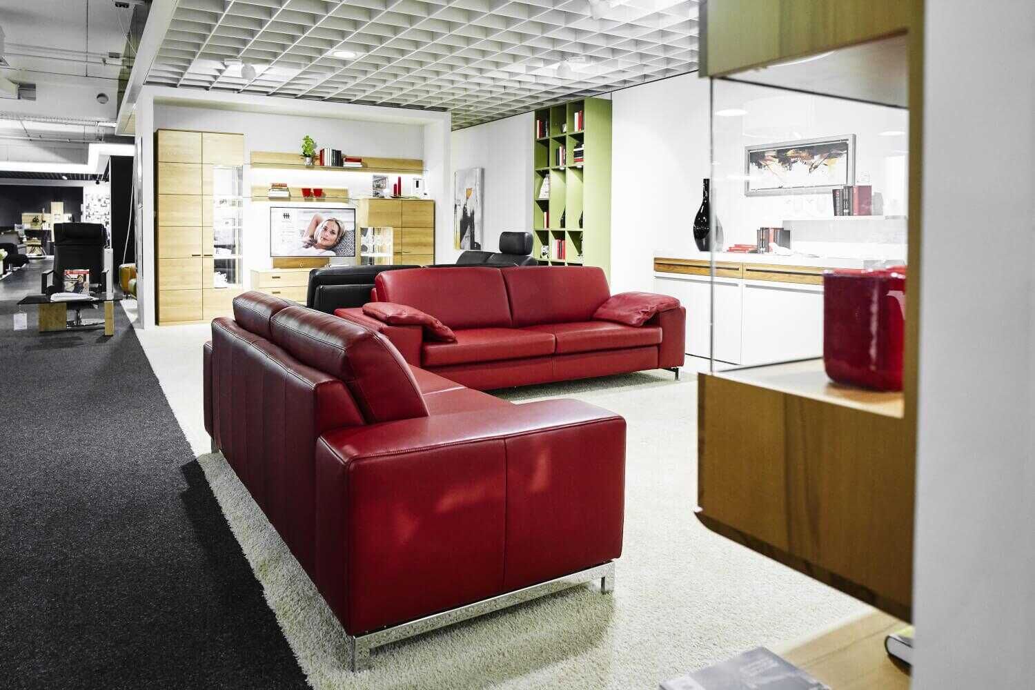 Musterring - Garnitur MR 2875 Leder Rot 2 Sofas 1 Sessel - 3