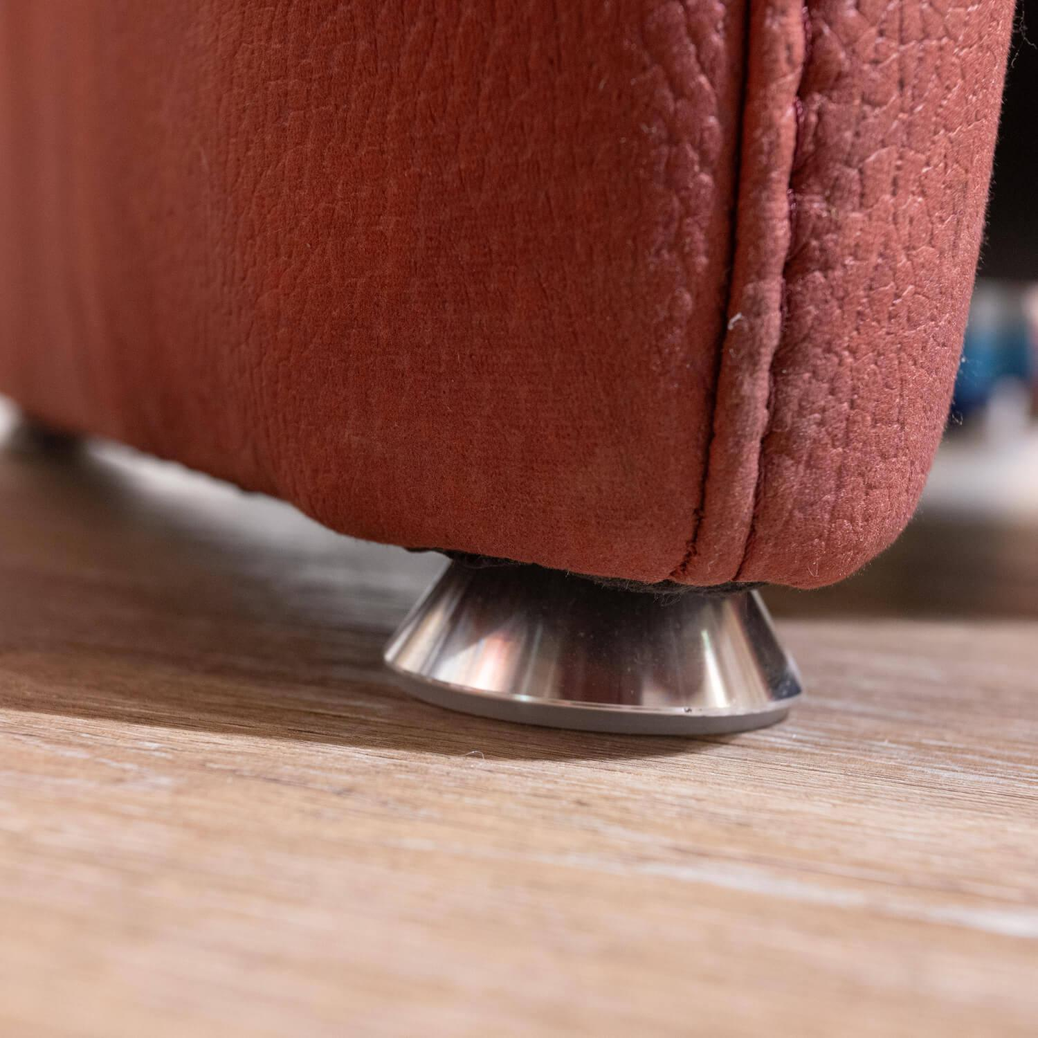 OrthoSedis - Polstergarnitur Stoff Ares Bordeaux Rot Fuß Aluminium Poliert Inklusive Kissen - 9