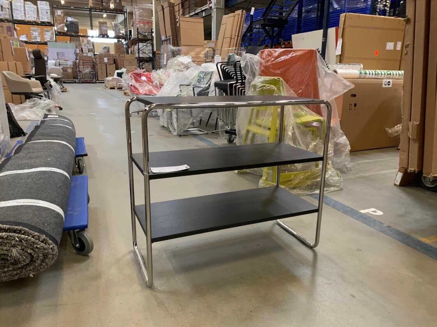 Thonet - Regal B22A Esche Furniert Schwarz Gebeizt Gestell Chrom - 1
