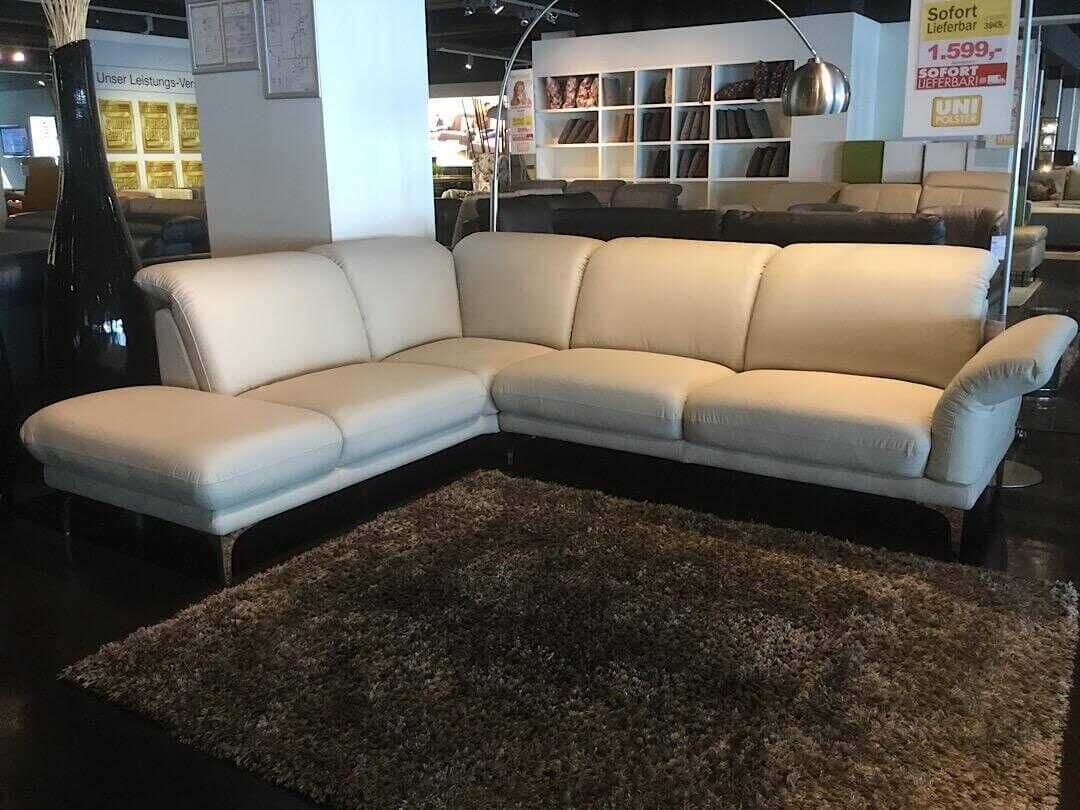 Gio Mano - Ecksofa Thomson Leder Grau mit verstellbarer Lehne - 2