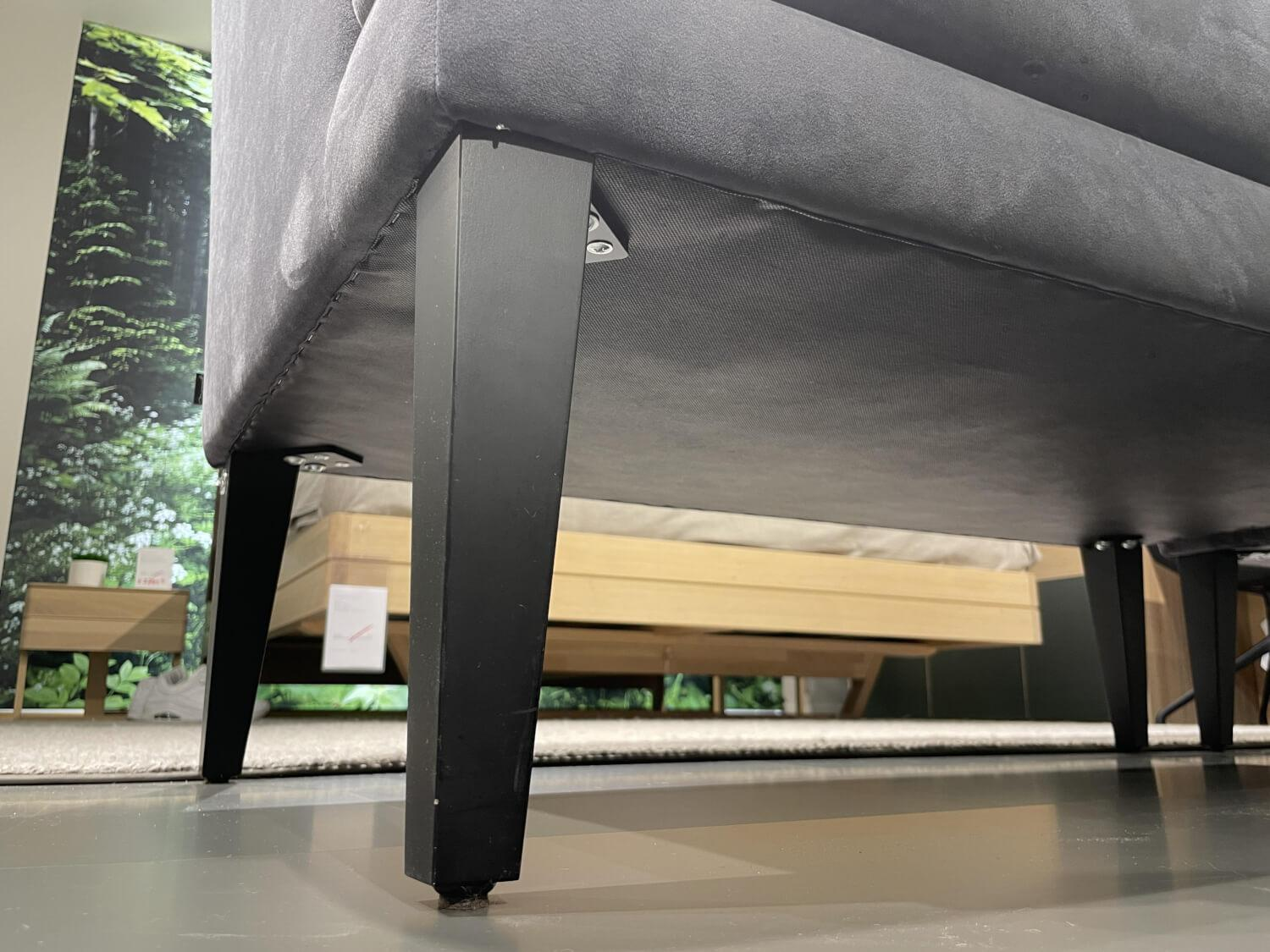 Signet - 2er Set Bank Smilla Stoff Milan Anthrazit Holzfuß Schwarz - 3