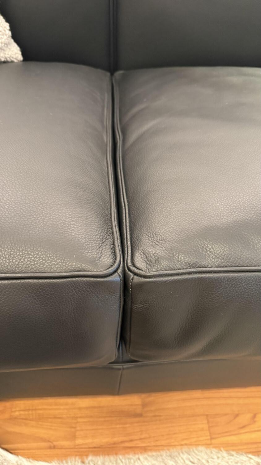 Cassina - Sofa LC2 Grand Comfort Leder Scozia 13X606 Grafite Schwarz Gestell Stahlrohr Glänzend Verchromt - 3