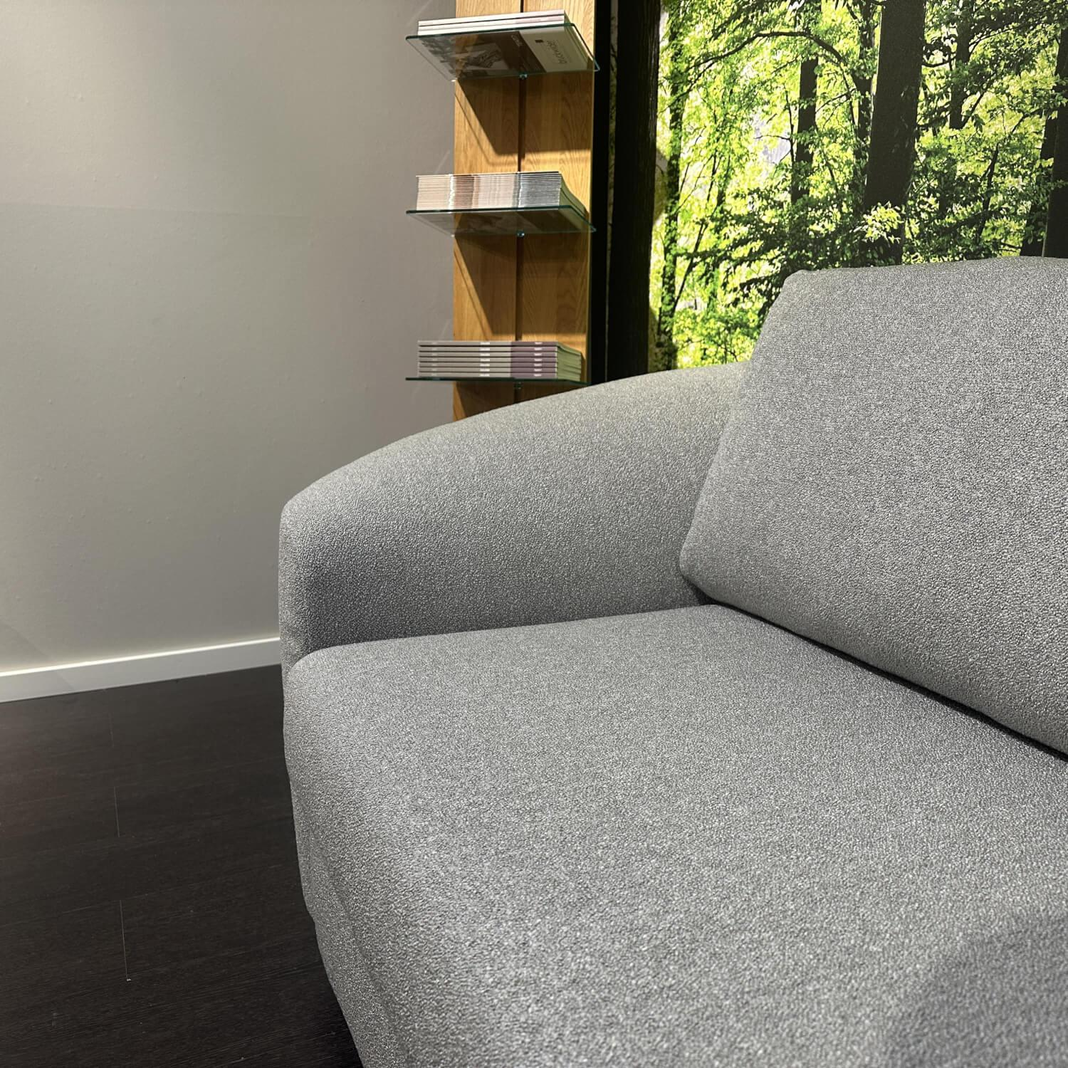 Signet - Schlafsofa Kyoto-4 Stoff F Tessin Samtgrau Füße Buche Schwarz - 9