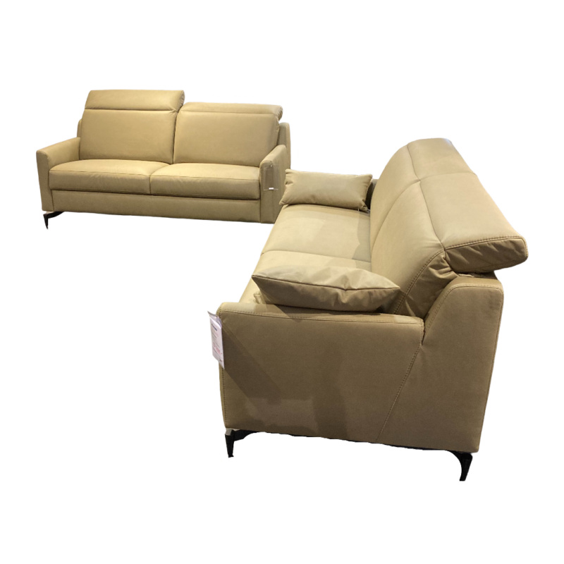 Musterring - Garnitur MR9120 Stoff Lario Olive Grün Füße Stahl Schwarz Matt 2 Sofas - 1