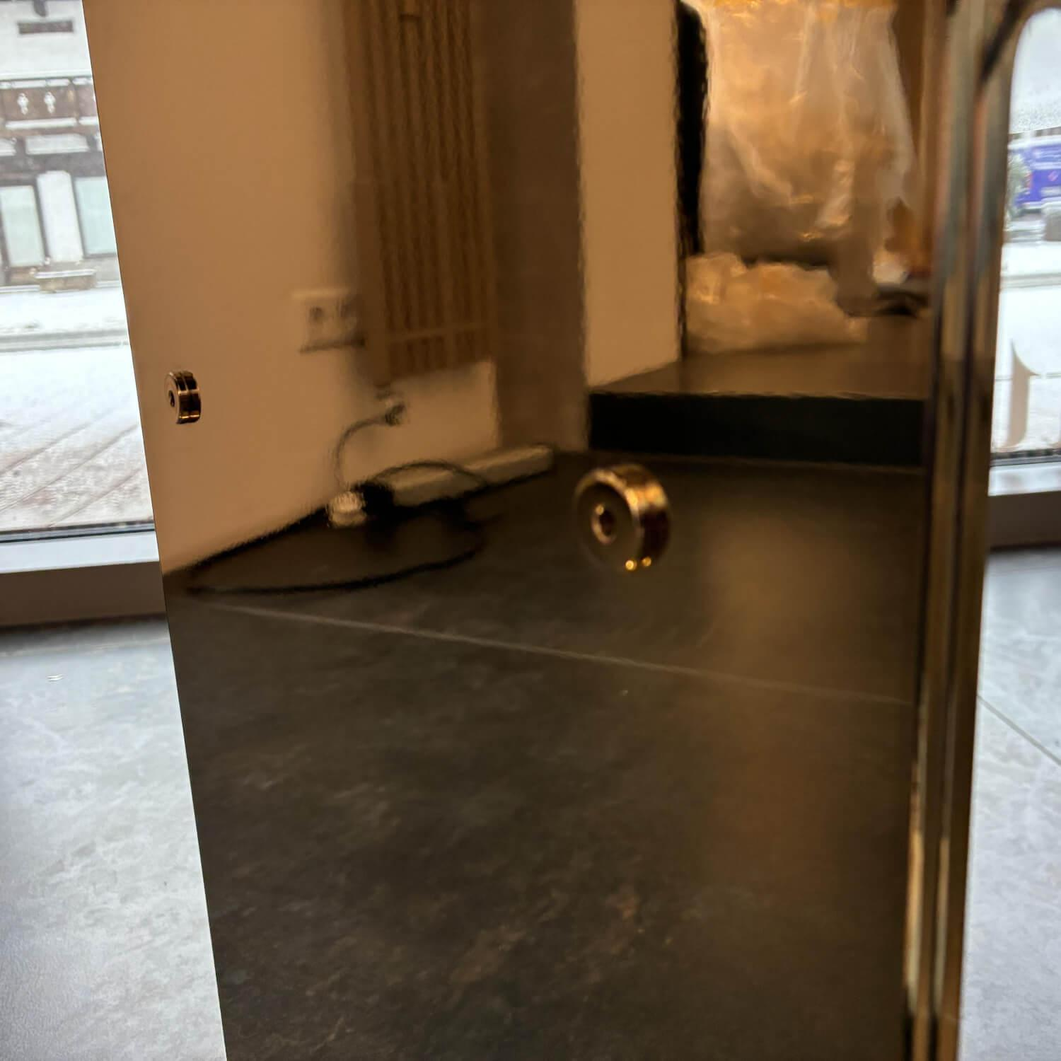 Minotti - Side table Flirt Frame Shiny stainless steel Gold 2 Curved metal tops - 3
