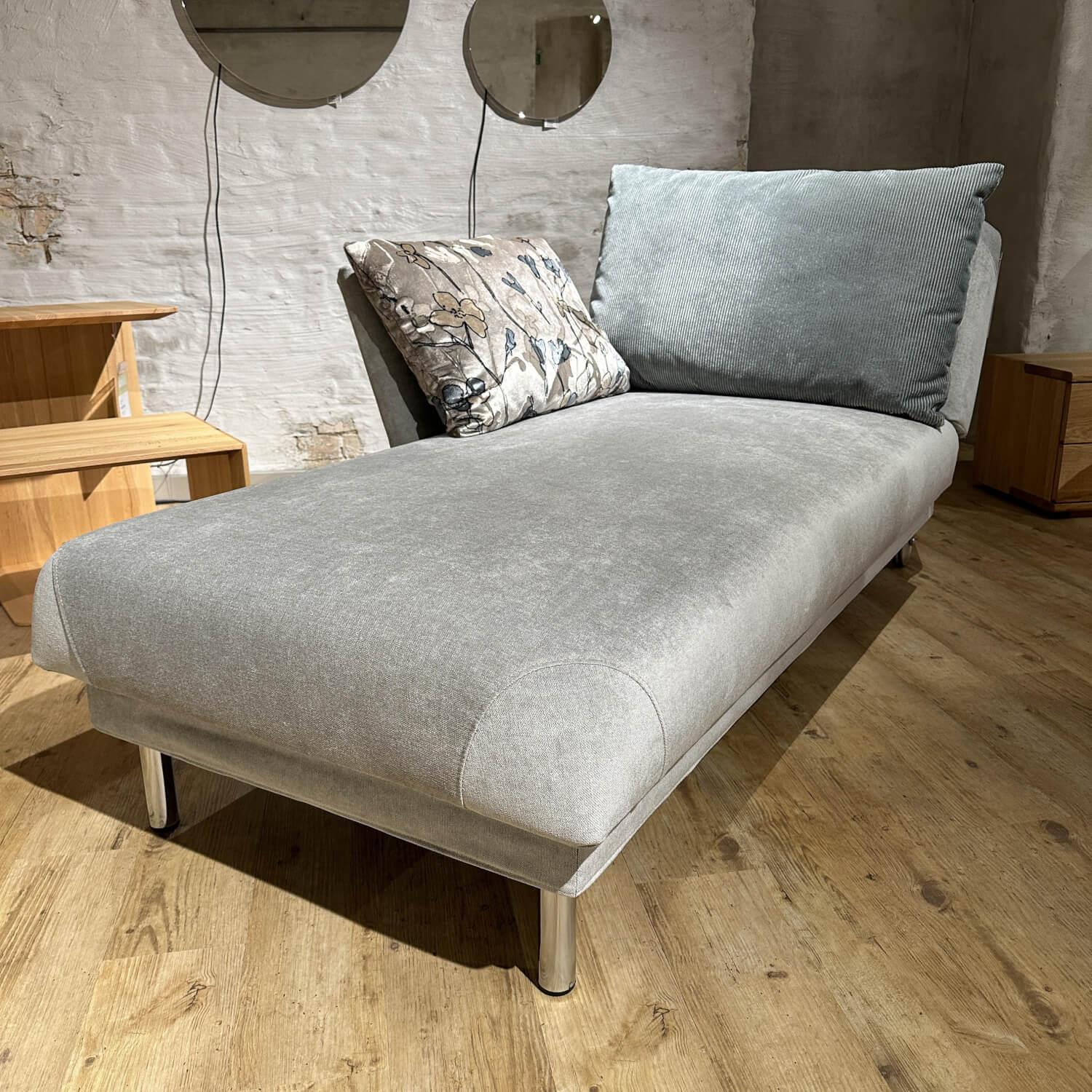 Brühl - Functional Lounger Tam Fabric Dess 2813 93 Grey Frame Metal Shiny Chrome-plated Side Backrest Adjustable And Foldable With Pointed Cushion - 8