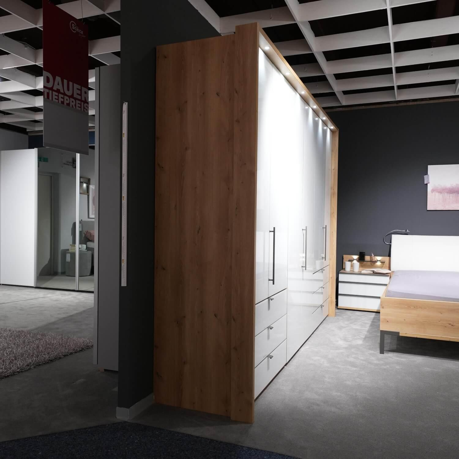 Schlafzimmer Loft Nachbildung Eiche Bianco Kunstleder Weiß Ohne Matratze Und Lattenrost