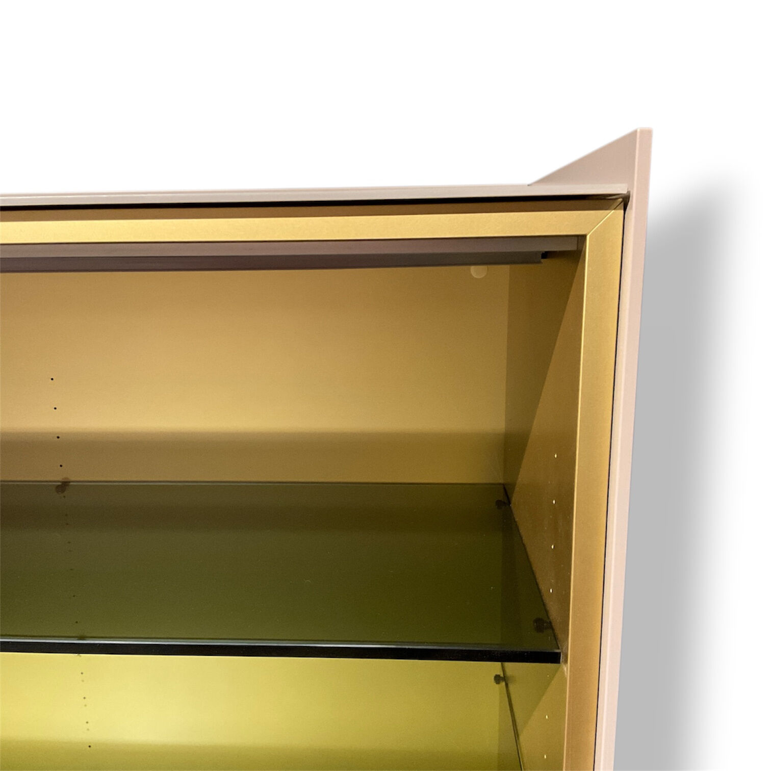 Kettnaker - Sideboard Case Lack Matt Basalt Innen Lack Messing Abdeckplatte Glas Matt Basalt - 3