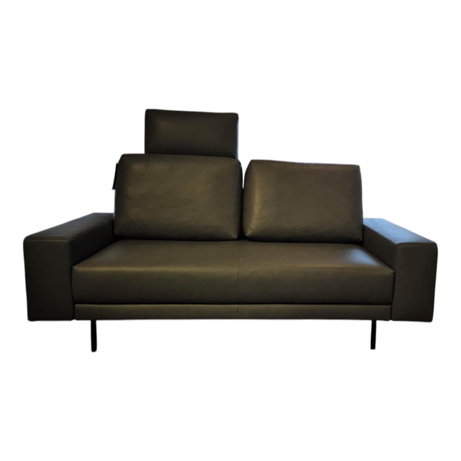 freistil Rolf Benz - Sofa freistil 170 Leder 9000 Fehgrau Füße Schwarz Pulverbeschichtet - 1