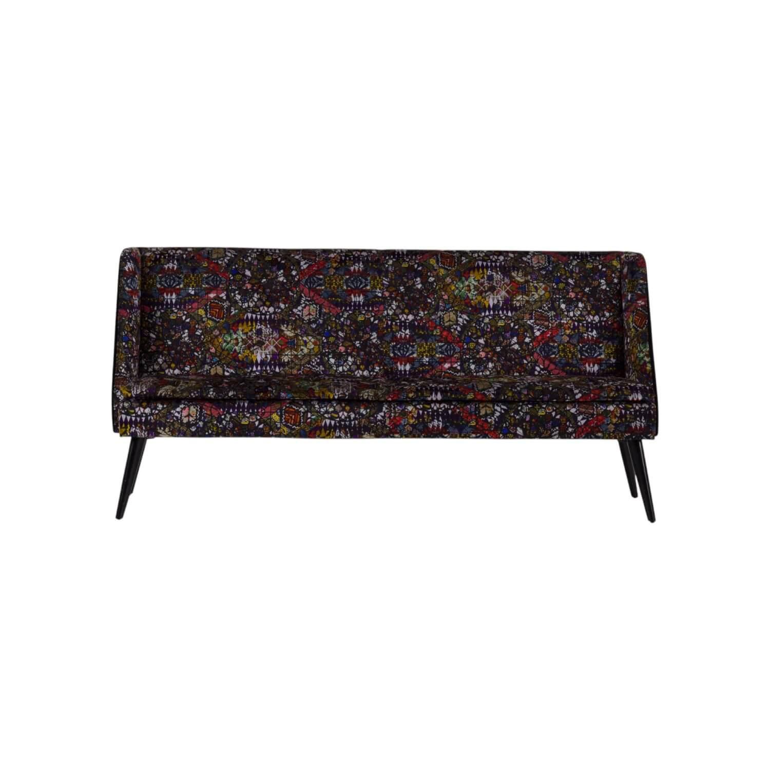 Werther - Bank Hygge Innen Stoff Talisman FCL 7014 01 Arlequin Schwarz Rot Gelb Außen Stoff U3660J Schwarz Gestell Holz Schwarz - 1