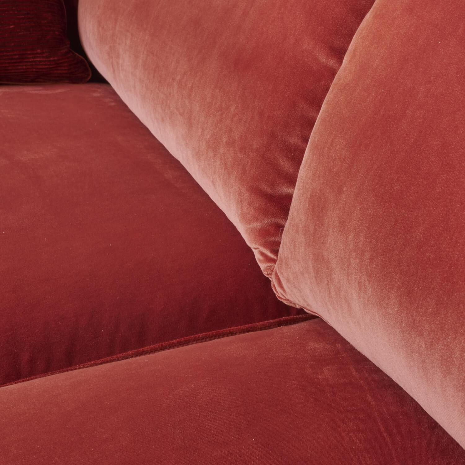 Bielefelder Werkstätten - Sofa Saloni 135 3001 Stoff City Velvet CA 7832 063 Mit Keder Füßen Schwarz Inklusive Kopfstütze Und Kissen - 8