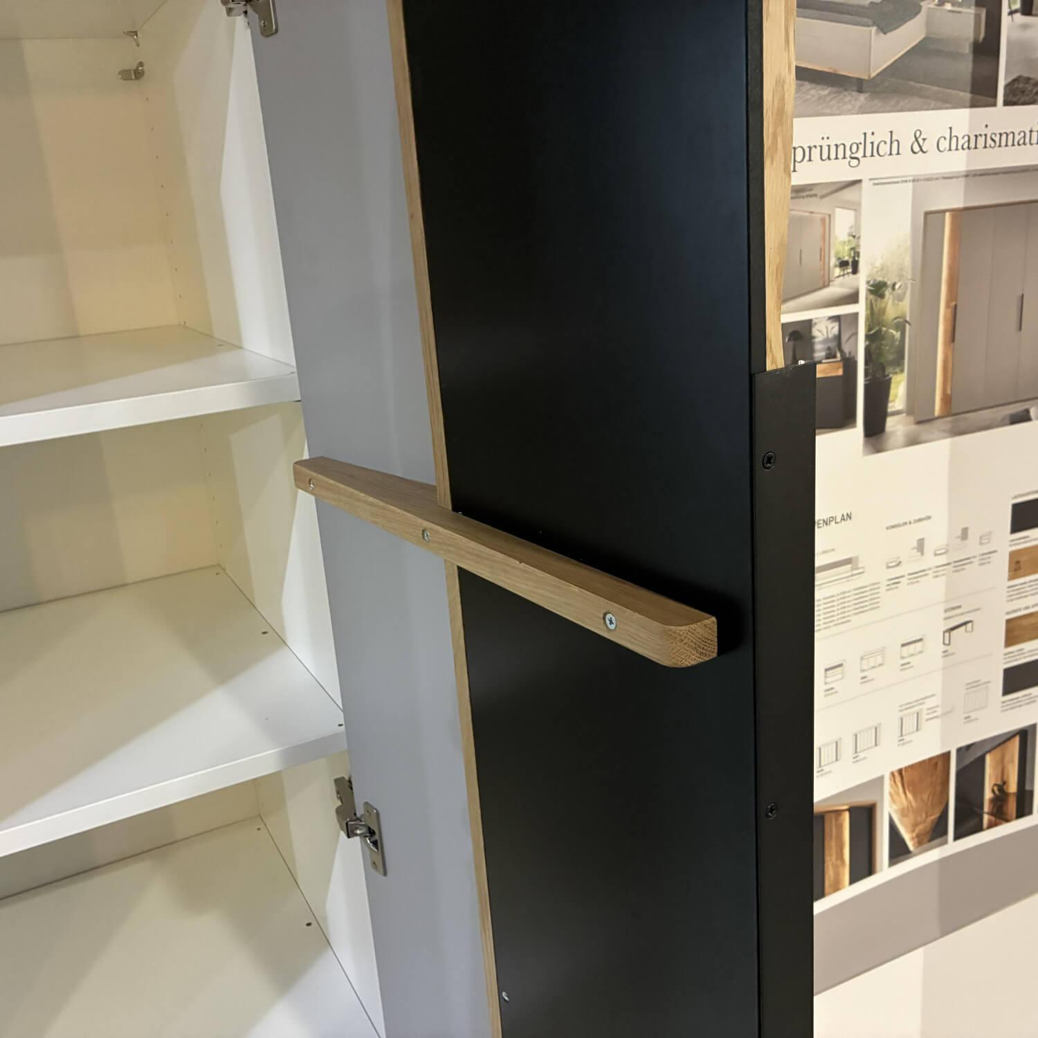 Wöstmann - Schlafzimmer WSL 8800 Lack Samtgrau Mit Spaltholz-Akzent Stoff Lightgrey Grau Mit Akzentlicht - 10