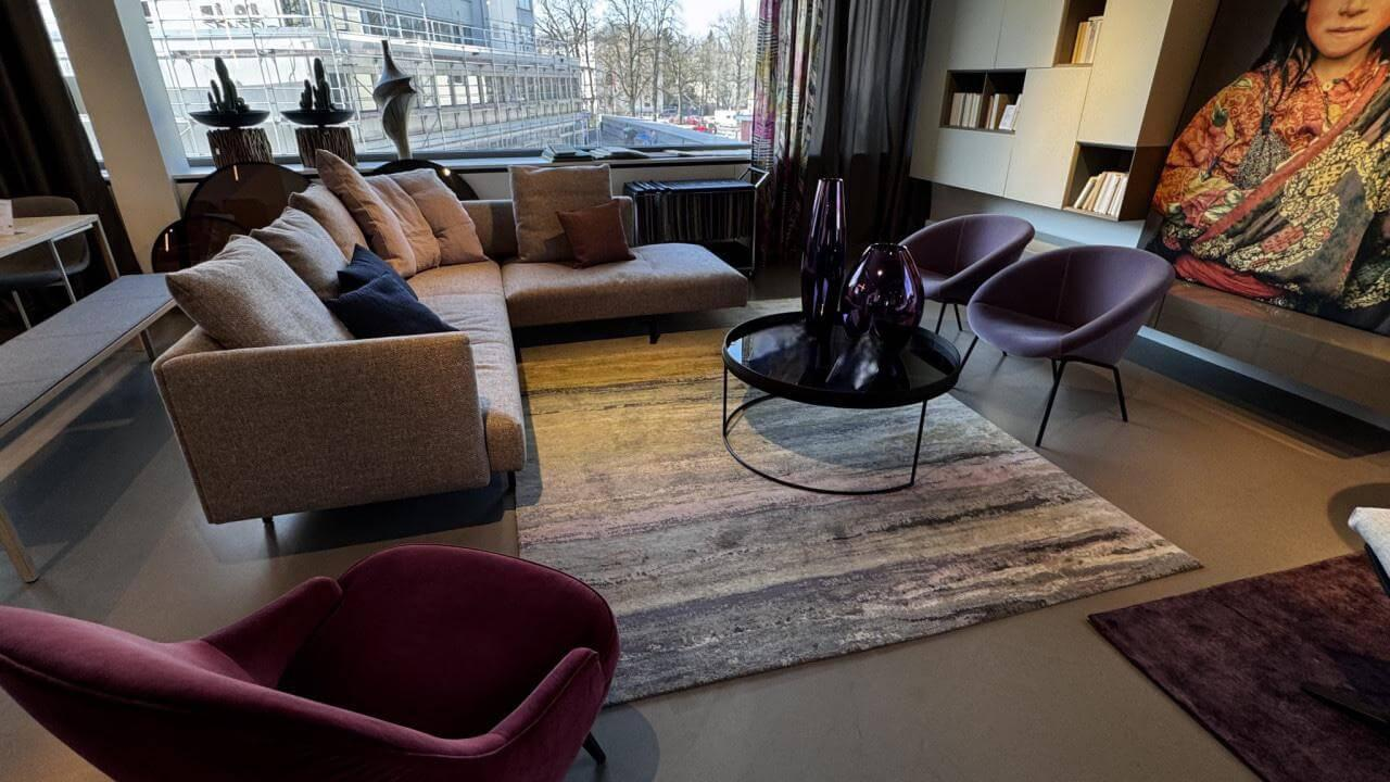 Walter Knoll - Ecksofa Muud Stoff Savannah 7882 Rosé Grau Rosa Füße Schwarz Inklusive Dekokissen - 2