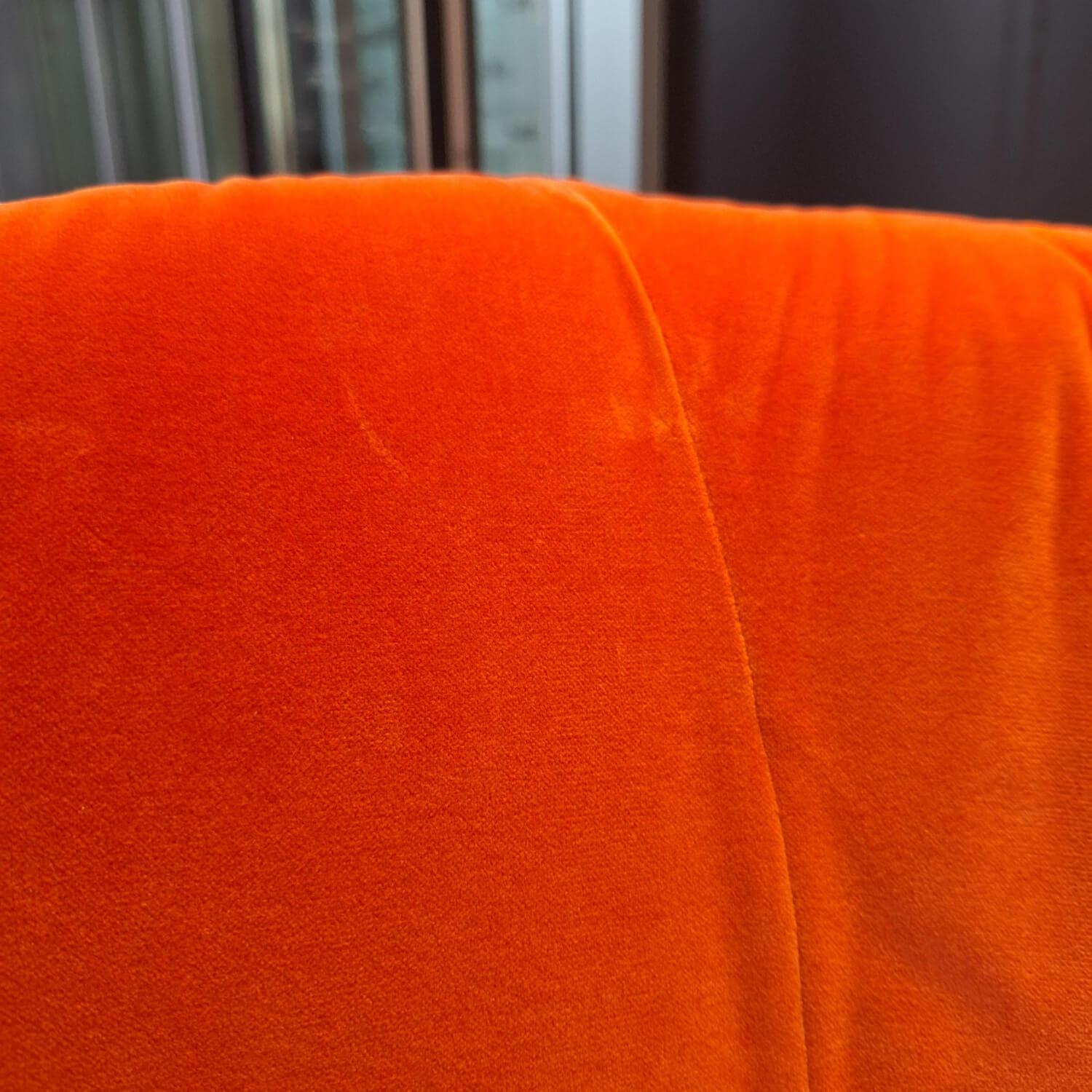 Walter Knoll - Sessel Bao Außen Leder Seddle Coffee Schwarz Innen Stoff Samt Harald Pumpkin Orange Drehteller Schwarz - 11