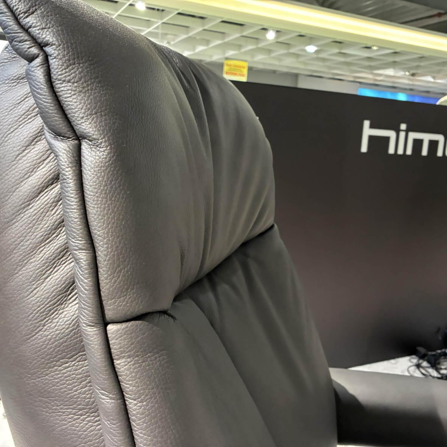 himolla - Sessel Easy Swing 4562 Leder Longlife Kliff 24 Grau Schwarz Sternfuß Anthrazit Pulverbeschichtet - 2