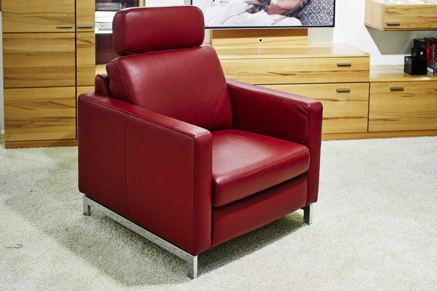 Musterring - Garnitur MR 2875 Leder Rot 2 Sofas 1 Sessel - 14