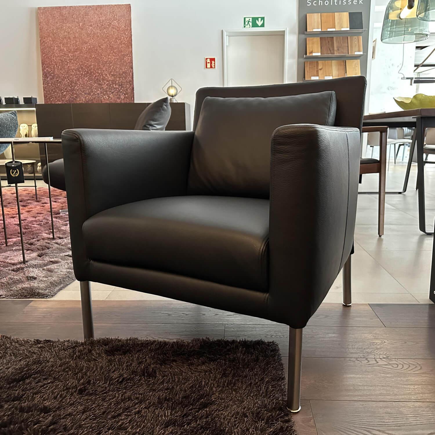 Walter Knoll - Sessel Jason Leder Nappa Schwarz Gestell Metall - 6