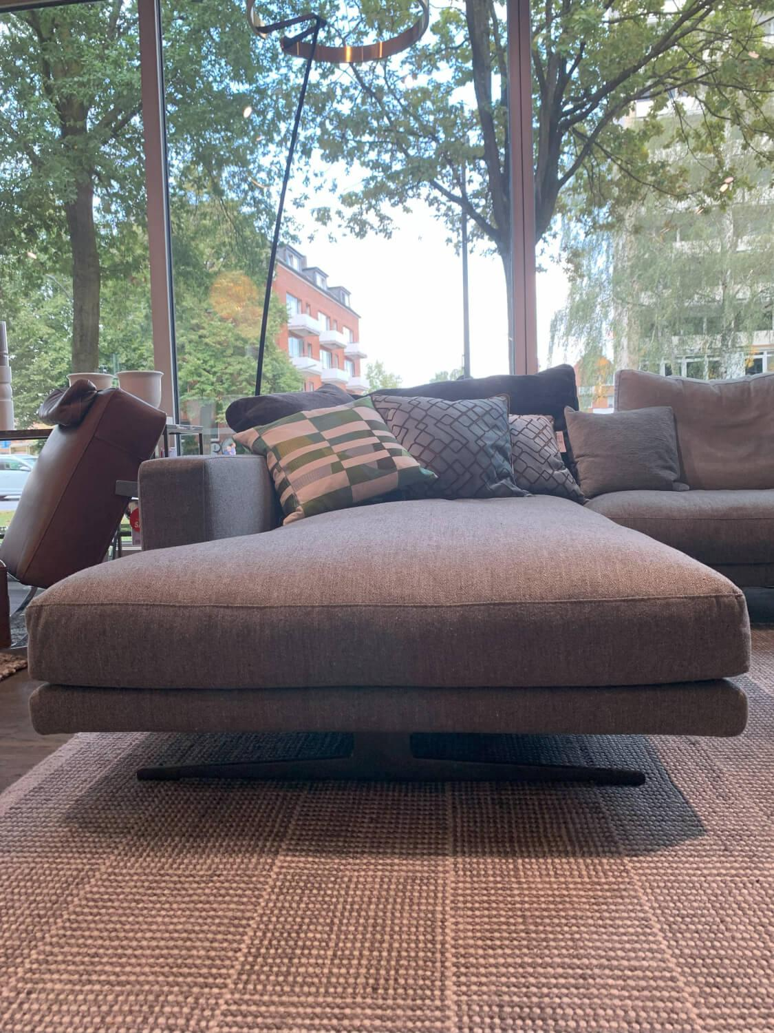 Flexform - Ecksofa Campiello Bezug Stoff Stoff Evelin 596 Grau Füße Brüniert Inklusive Kissen - 4