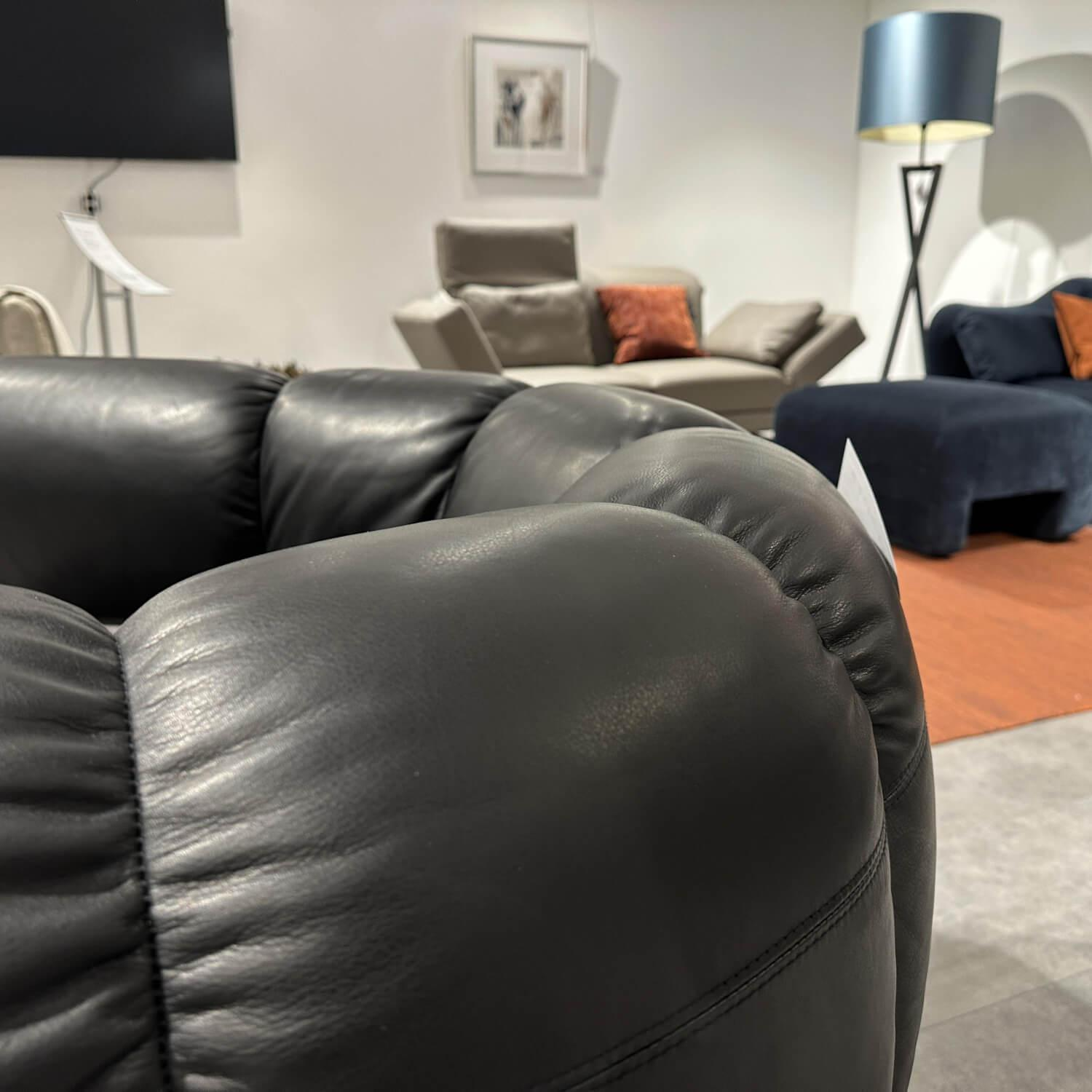 Brühl - Armchair Magnolia 1 Leather 56669 10 Lama Brown Feet Metal Gold-colored Powder-coated - 2