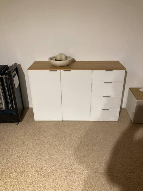 Natura - Kommode Colorado Front Glas Bianco Matt Weiß Abdeckplatte Eiche Furniert Ohne Dekoration - 4