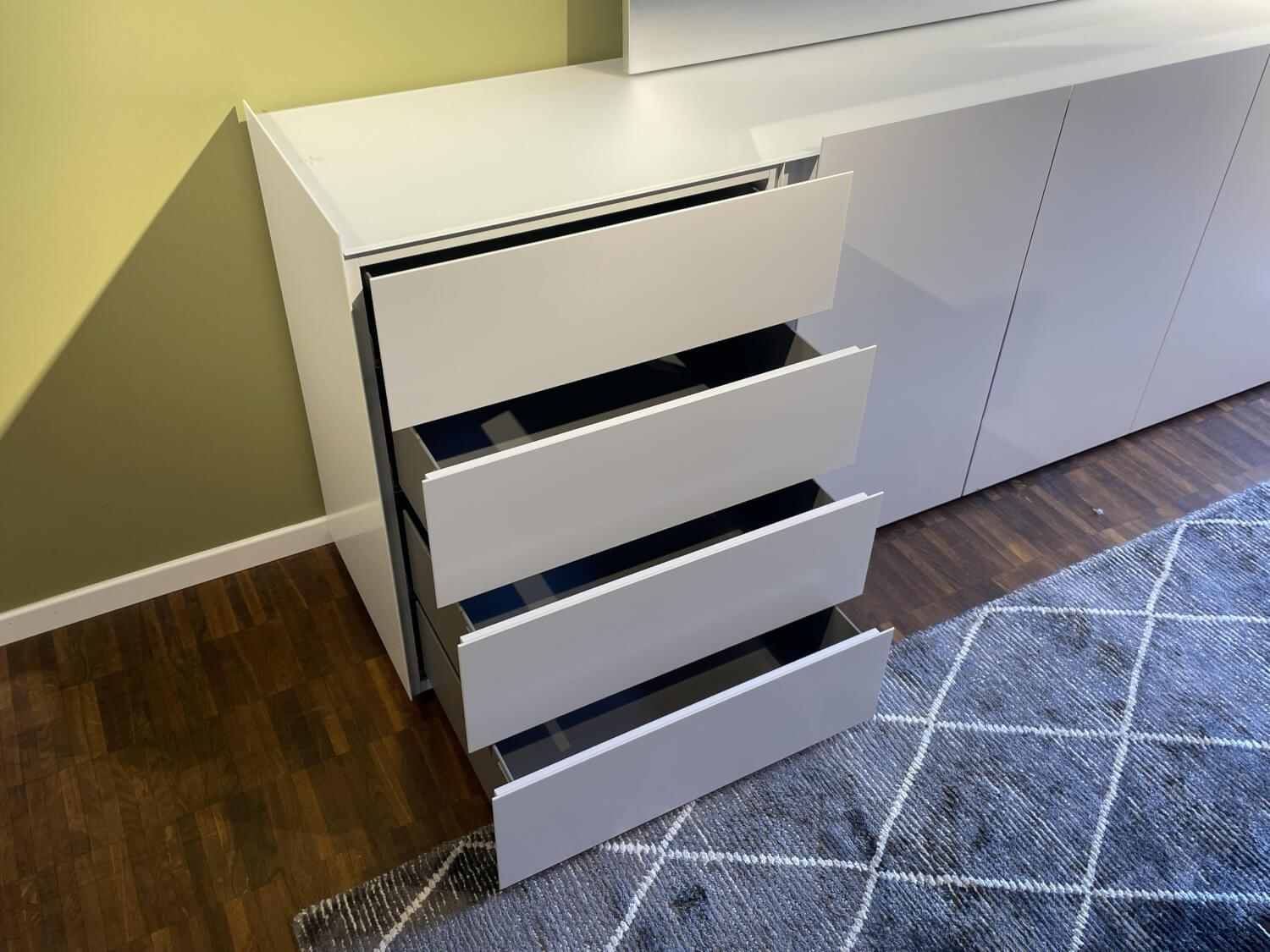 Interlübke - Sideboard Jorel Lack M14 Platin Grau Abdeckplatte Glas Matt Platin Grau - 5