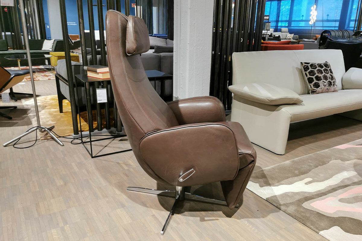 Jori - Relaxsessel Cosy Ghost Mono-Move Medi Leder Lotila Cappuccino Braun Gestell Chrom - 8