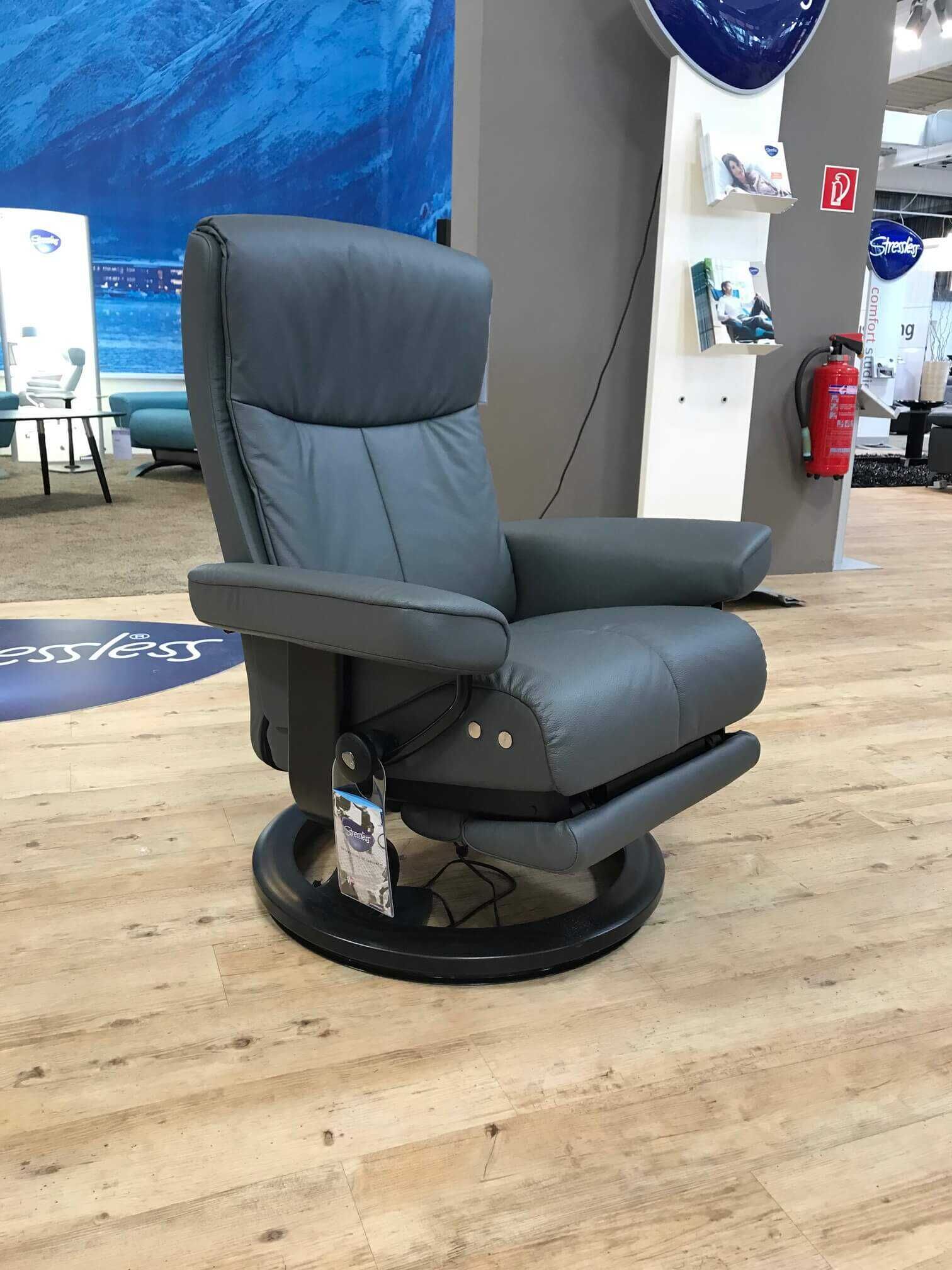 8150 Stressless - Sessel Peace M Leder Grau Batick LegComfort - 8