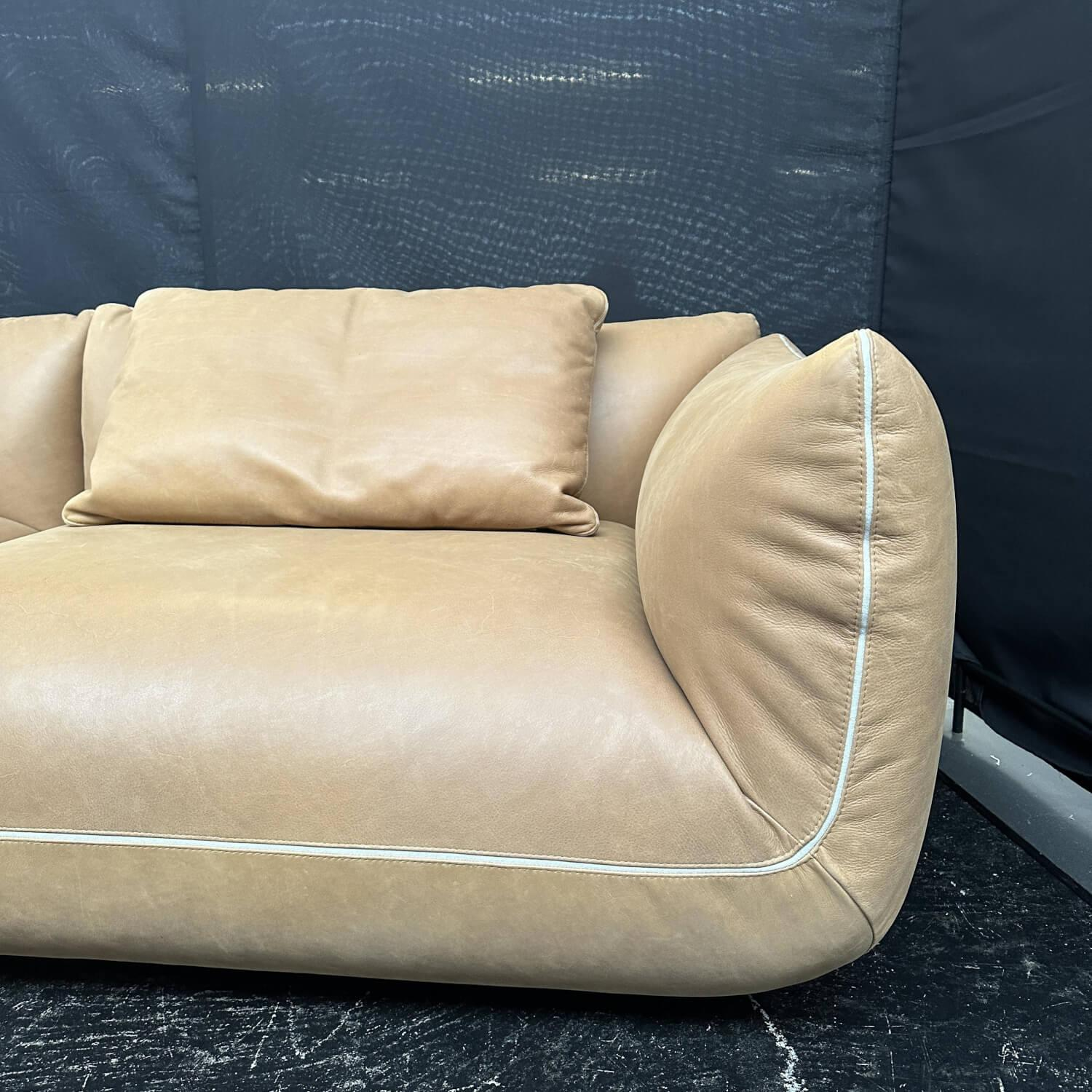 COR - Sofa Jalis 21 Bezug Leder Puro 490 Camel Braun Rahmengestell Buche Massiv Mit Filzgleitern Inklusive Rückenkissen - 8