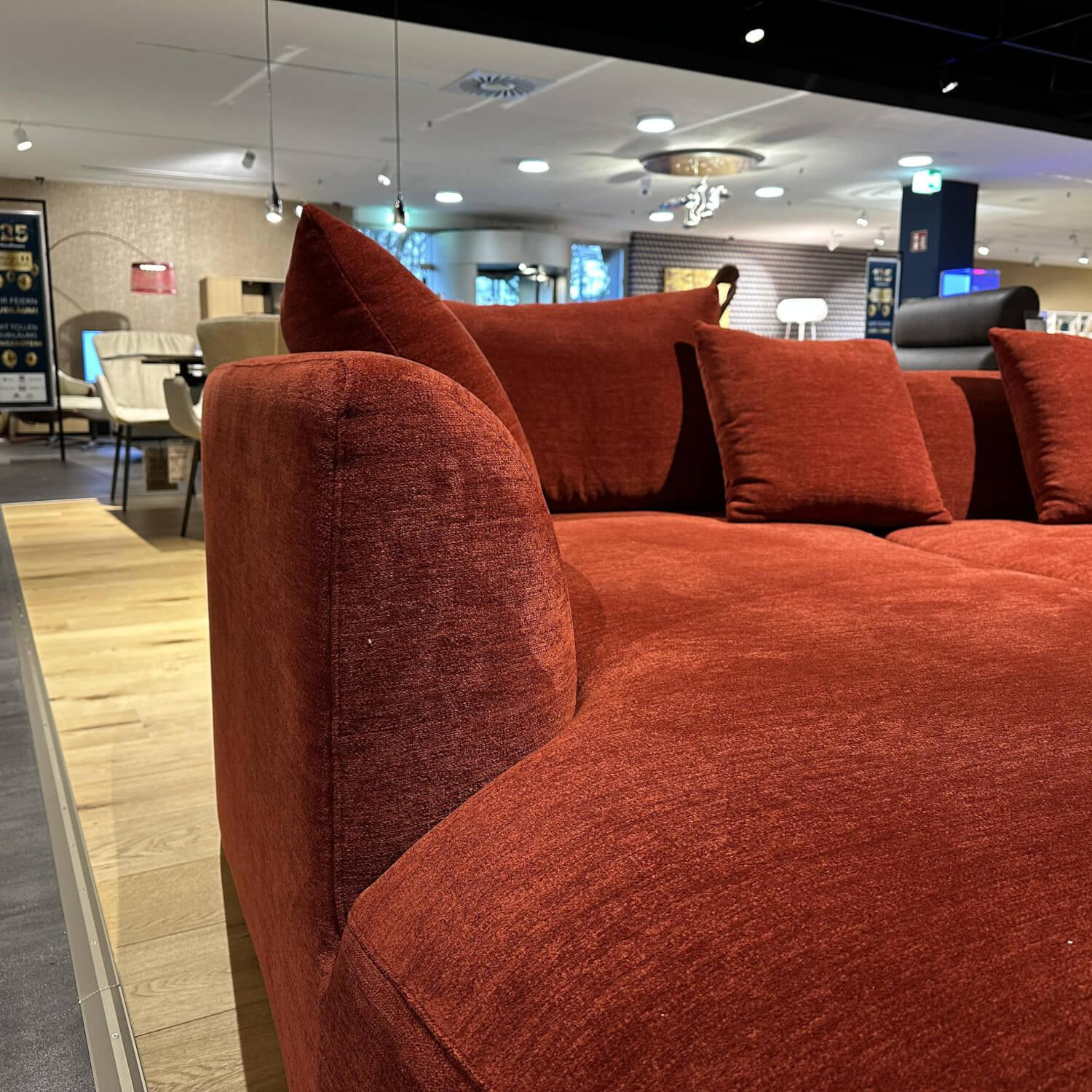 COR - Sofa Siwa 58310 Stoff Orient Rot Filzgleiter Inklusive Kissen Und Couchtisch - 3