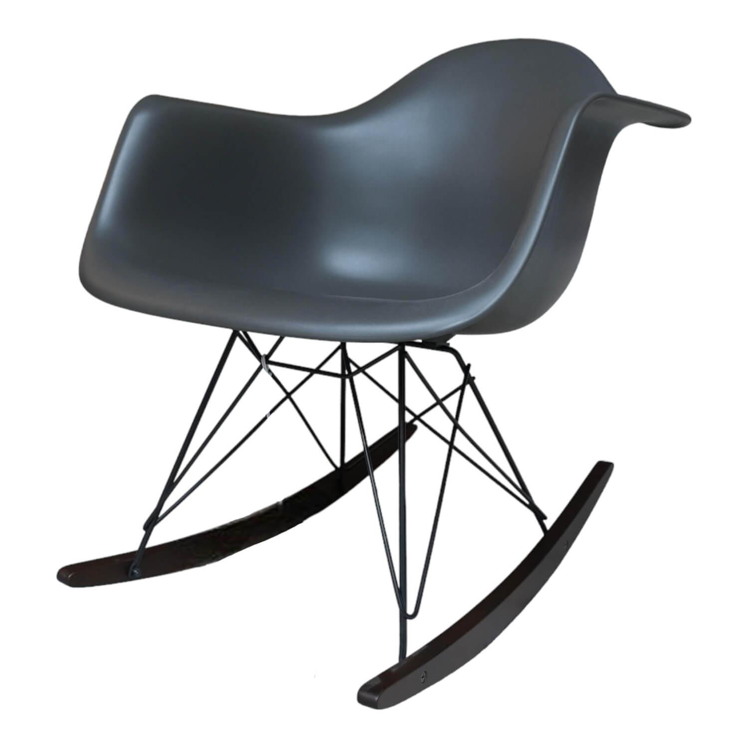 Vitra - Schaukelstuhl Eames Plastic Armchair RAR Sitzschale Basalt Gestell Basic Dark Beschichtet - 1