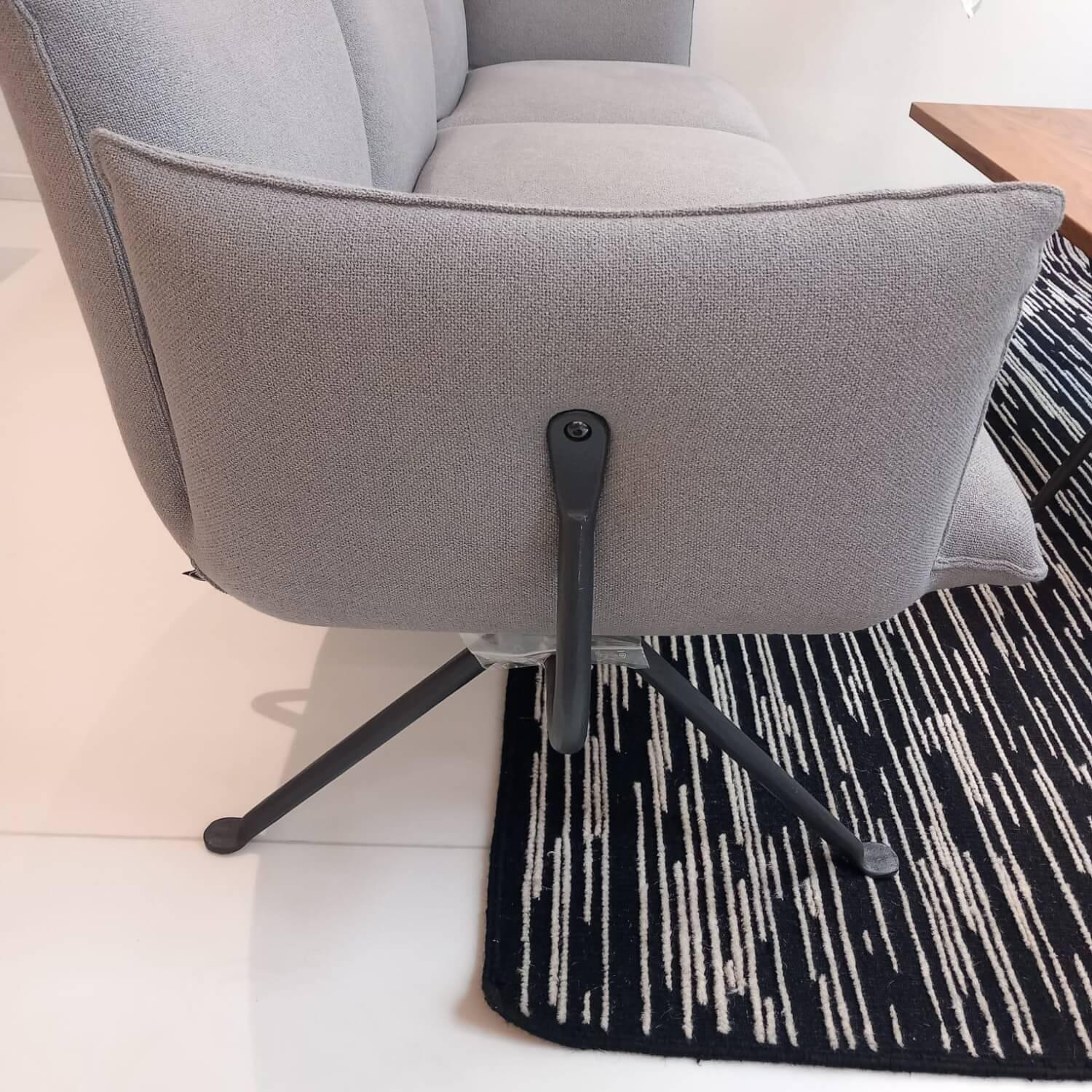 Magis - Sofa Officina Bezug Stoff Torri Lana Rico 130 Grau Gestell Schmiedeeisen Schwarz Lackiert Ohne Couchtisch - 2
