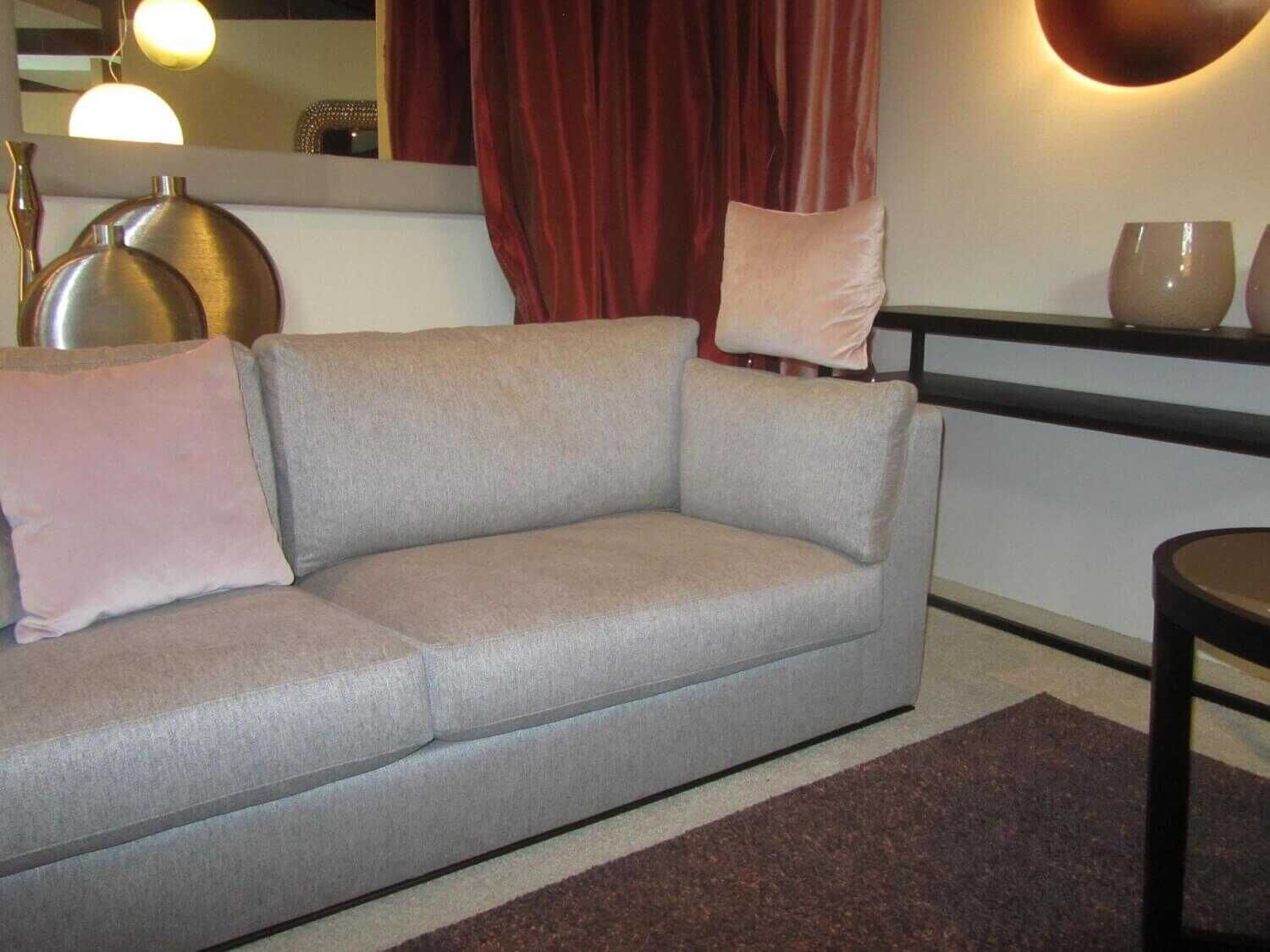 Bielefelder Werkstätten - Sofa Inspiration Stoff Gr. T Noah BW1744-292 Beige Grau mit Hocker und Kissen - 3