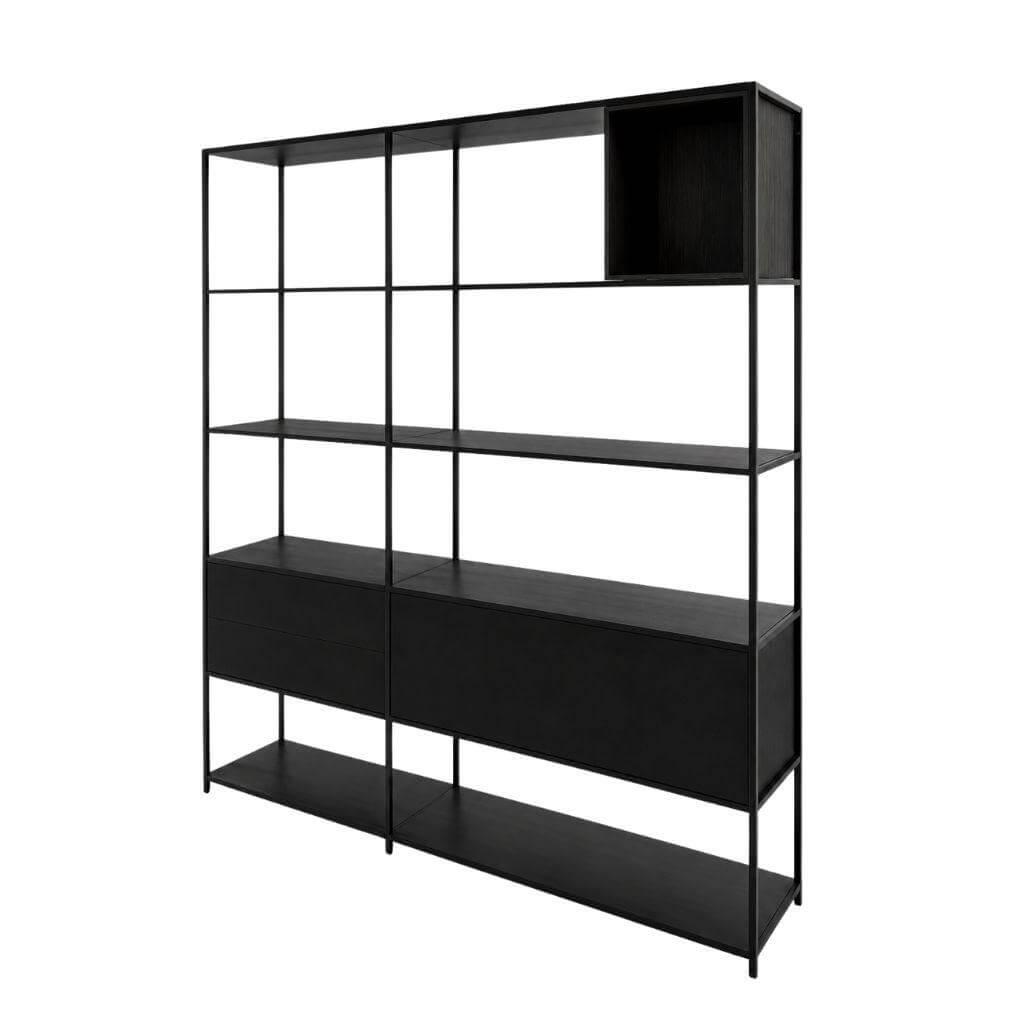 MDF Italia - Regal Minima 3.0 Holz Grau Matt Lasiert Gestell Aluminium Schwarz - 1