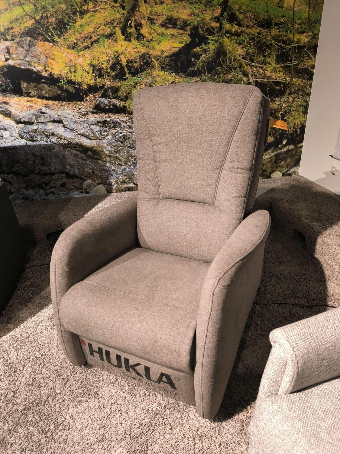 Hukla - Sessel Halina Stoff Kira Mandel Grau Braun Mit Manueller Kopfpolsterverstellung - 2