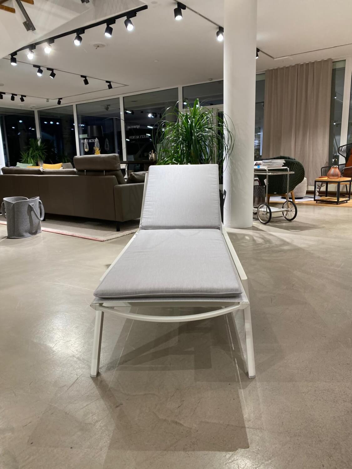 Weishäupl - Sonnenliege Minu Basic Stoff Panama Cloud Hellgrau Meliert Aluminium Weiß - 5