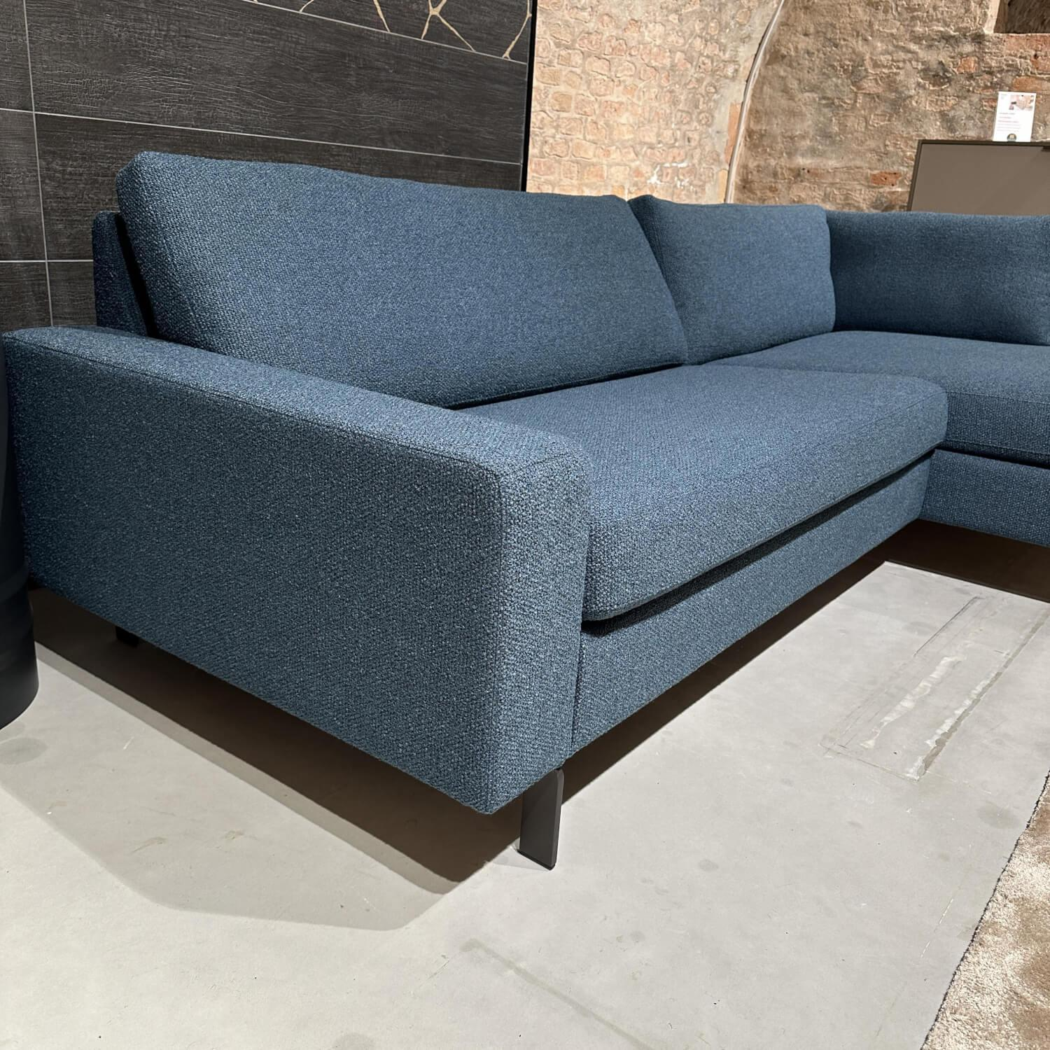 COR - Ecksofa Conseta Stoff 8214 Blau Petrol Schmalfuß Feinstruktur F01 Schwarzbraun - 4