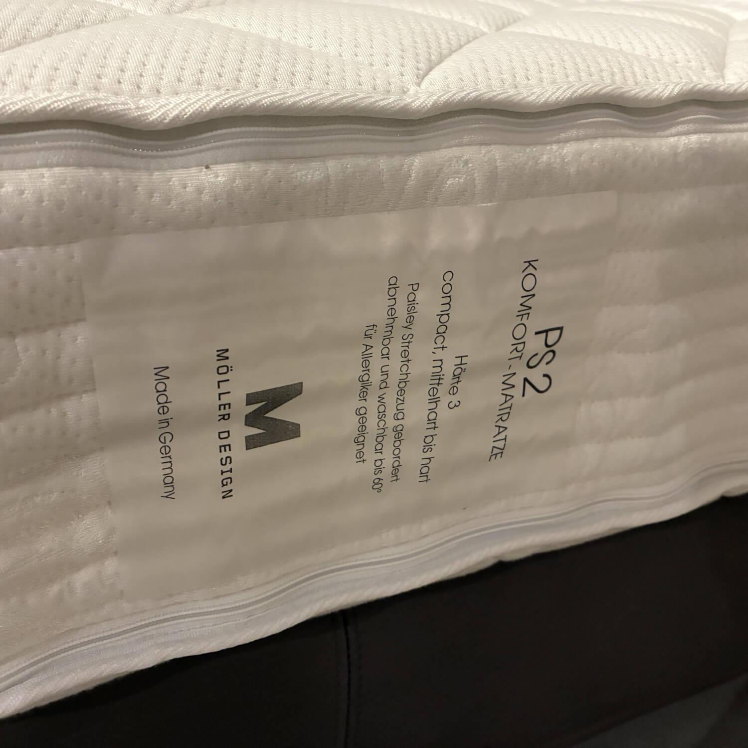 Möller Design - Boxspringbett The Grid Stoff Mud Taupe 12 Grau Leder Rancho Steel Grau Inklusive Matratzen Und Konsolen - 3