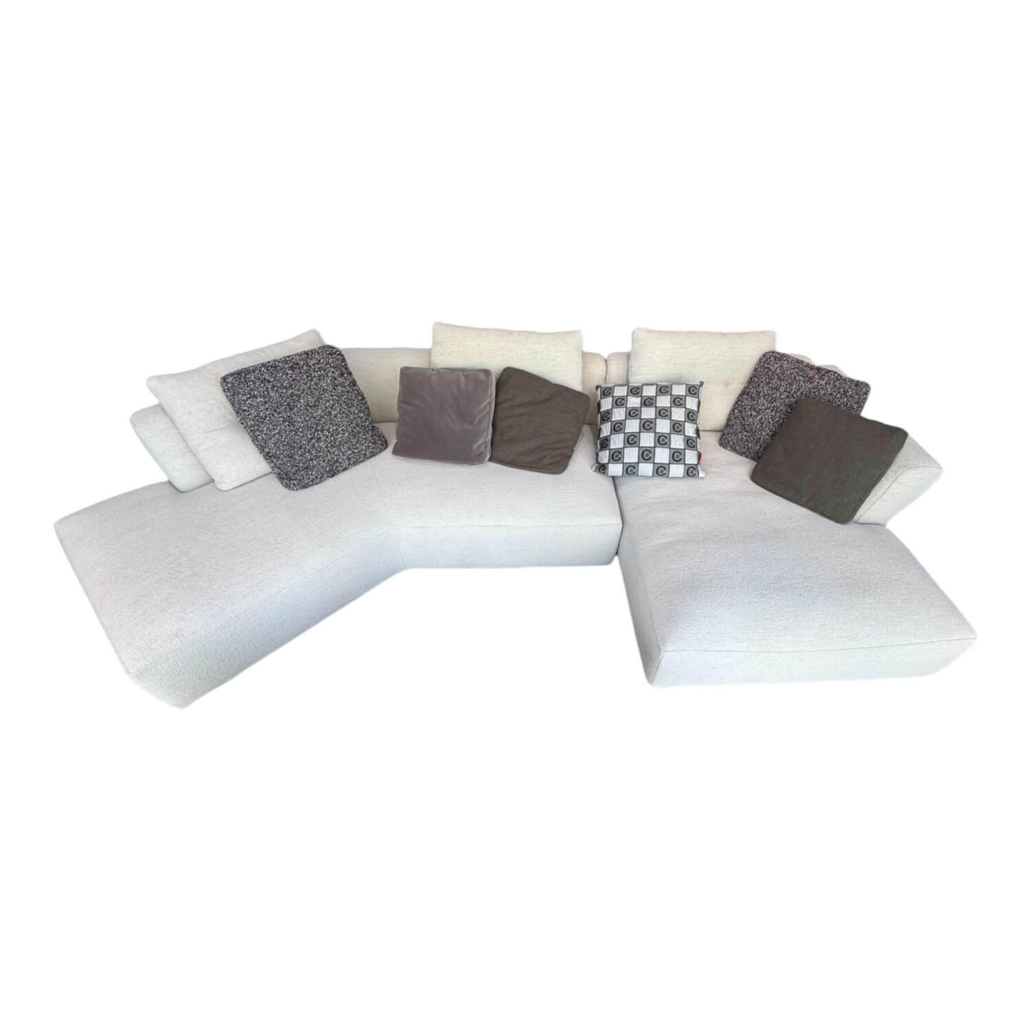 Cassina - Sofa Sengu Bold Stoff Look Corda Grau Weiß ohne Dekokissen - 1