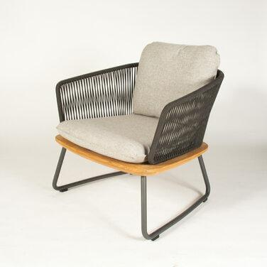 Weishäupl - Loungesessel Denia Outdoor Stoff Ambra Pebble Geflecht Und Gestell Anthrazit - 3