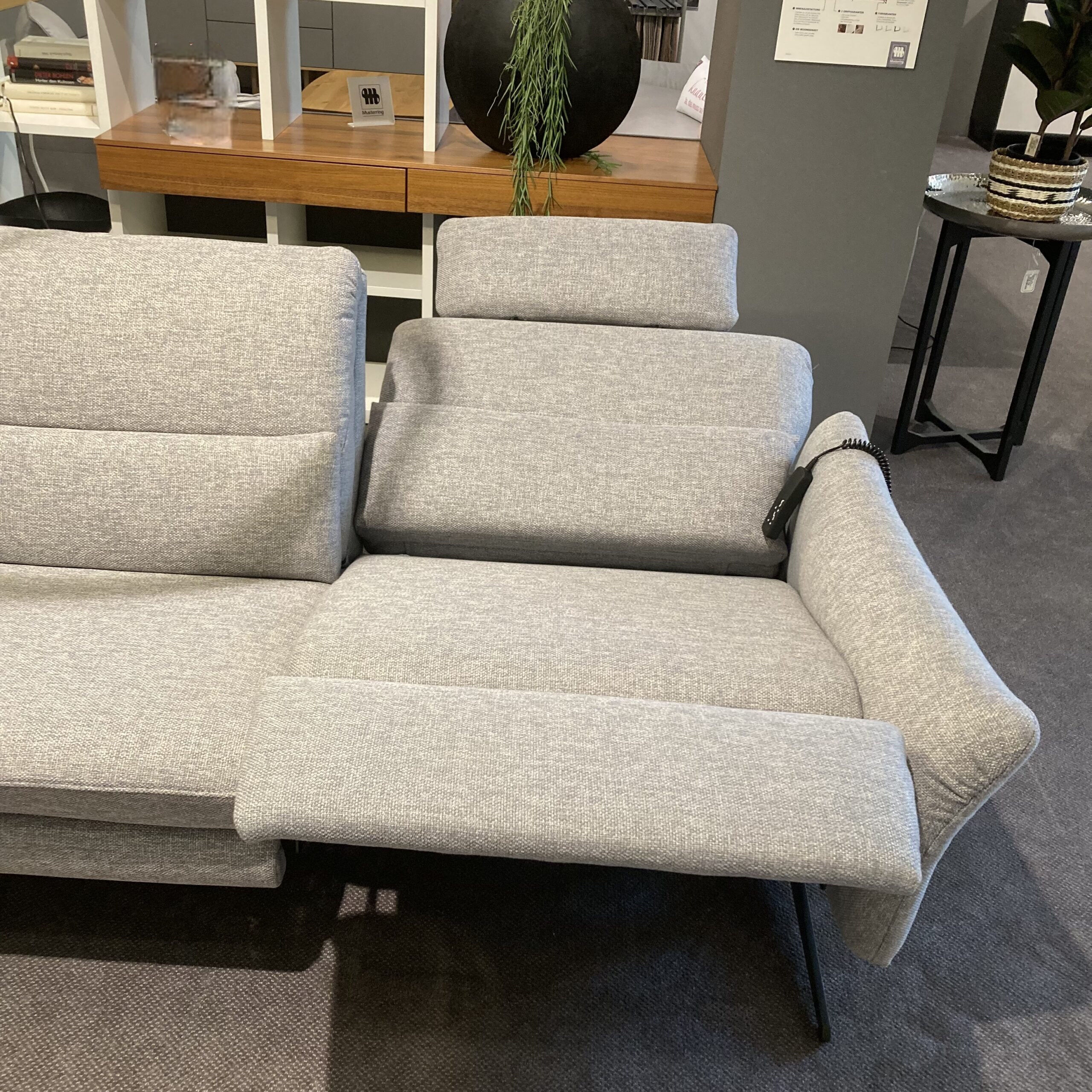 himolla - Garnitur Haarbach Stoff Bodyflu 8 Aqua Grau Gestell Metall Anthrazit Mit Sessel - 4