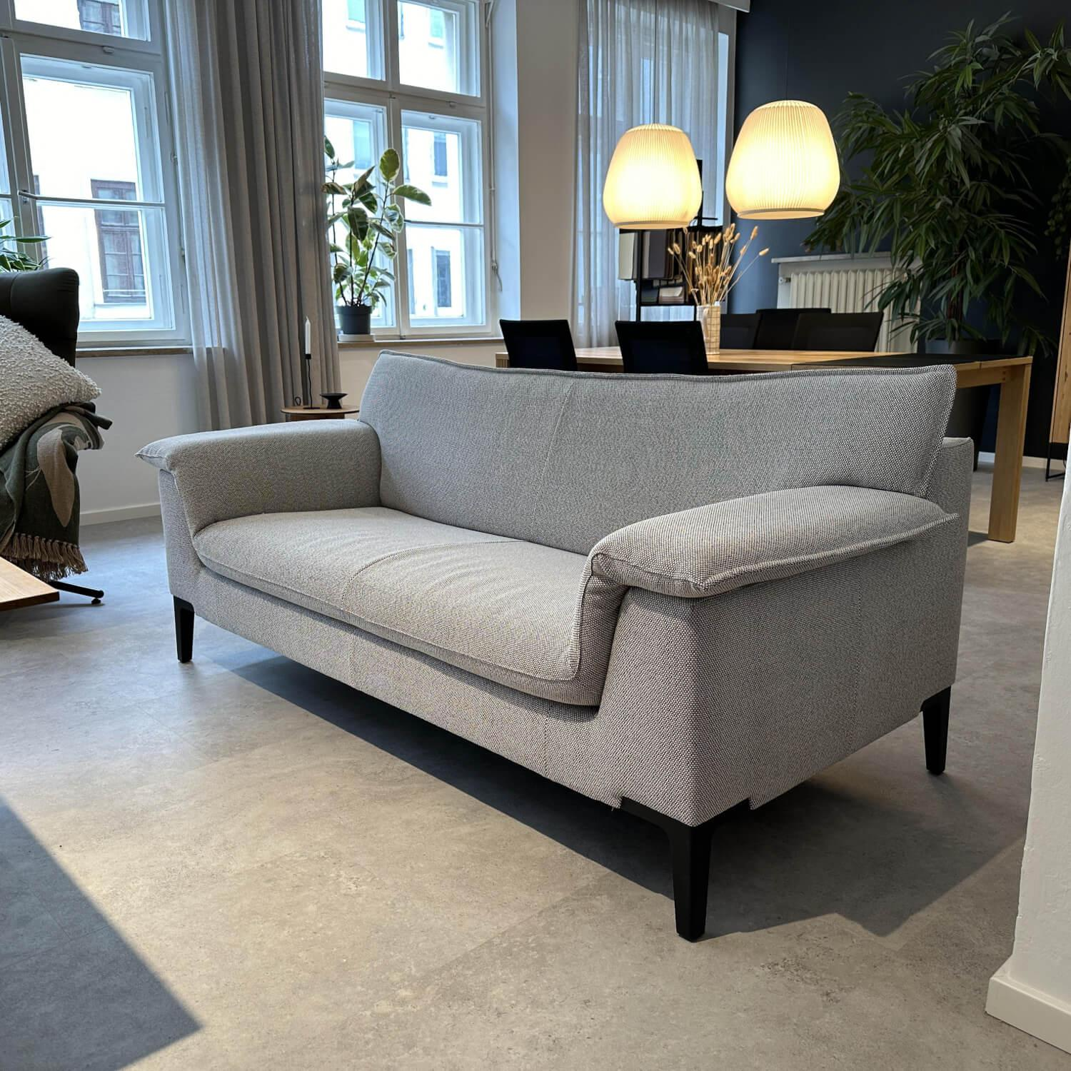 Durlet - Sofa Manta Stoff Rohi Opera Pepper 01457 37 Grau Füße Schwarz - 5