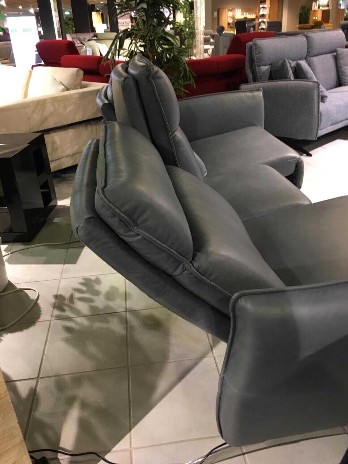 PM Oelsa - Relax-Sofa Costa Brava Leder E Steel Blau mit zweiseitiger Relaxfunktion - 17