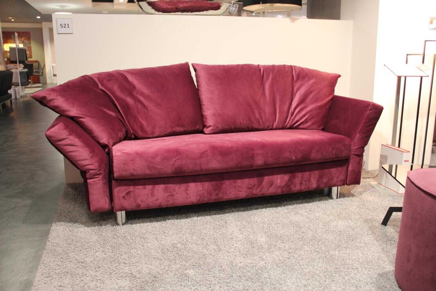 Franz Fertig - Schlafsofa Malou Stoff Magnolia E4648 Violett Füße Buche Rund - 2