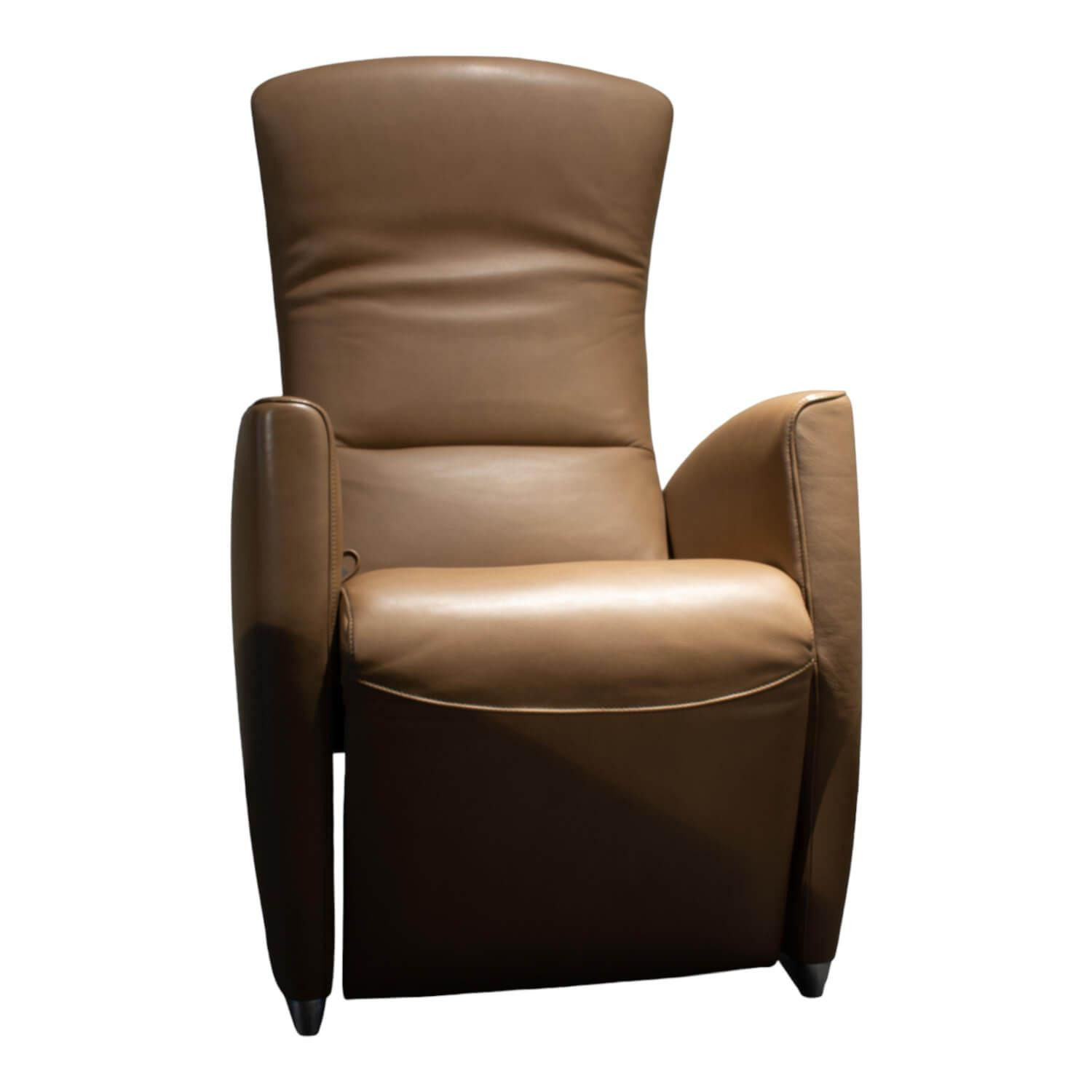 Jori - Relaxsessel Vinci Bezug Leder Select Rust Dekorative Beine Buche Schwarz - 1