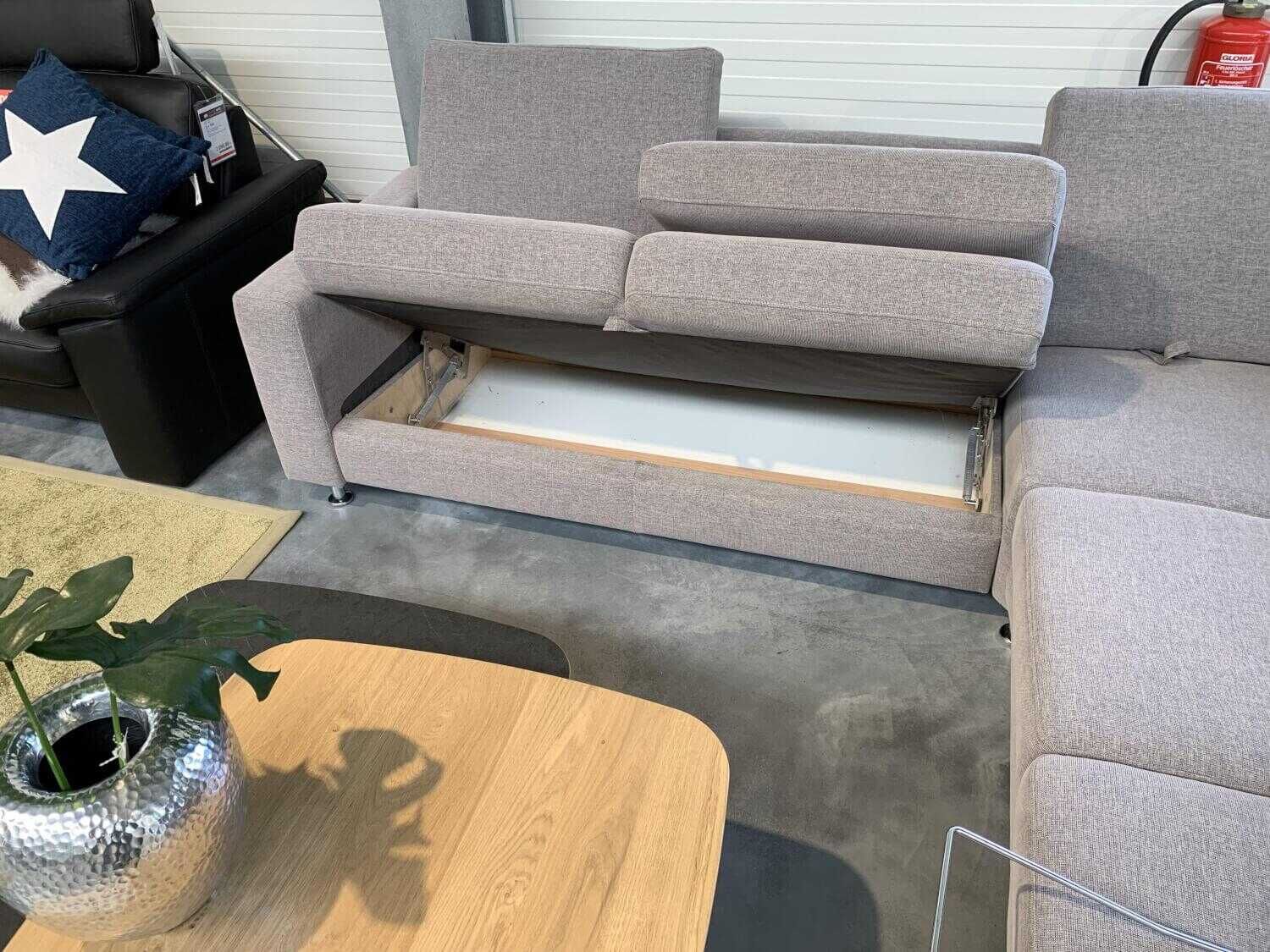 Wima - Ecksofa Trento Stoff Grau mit Sitzvorzug - 6