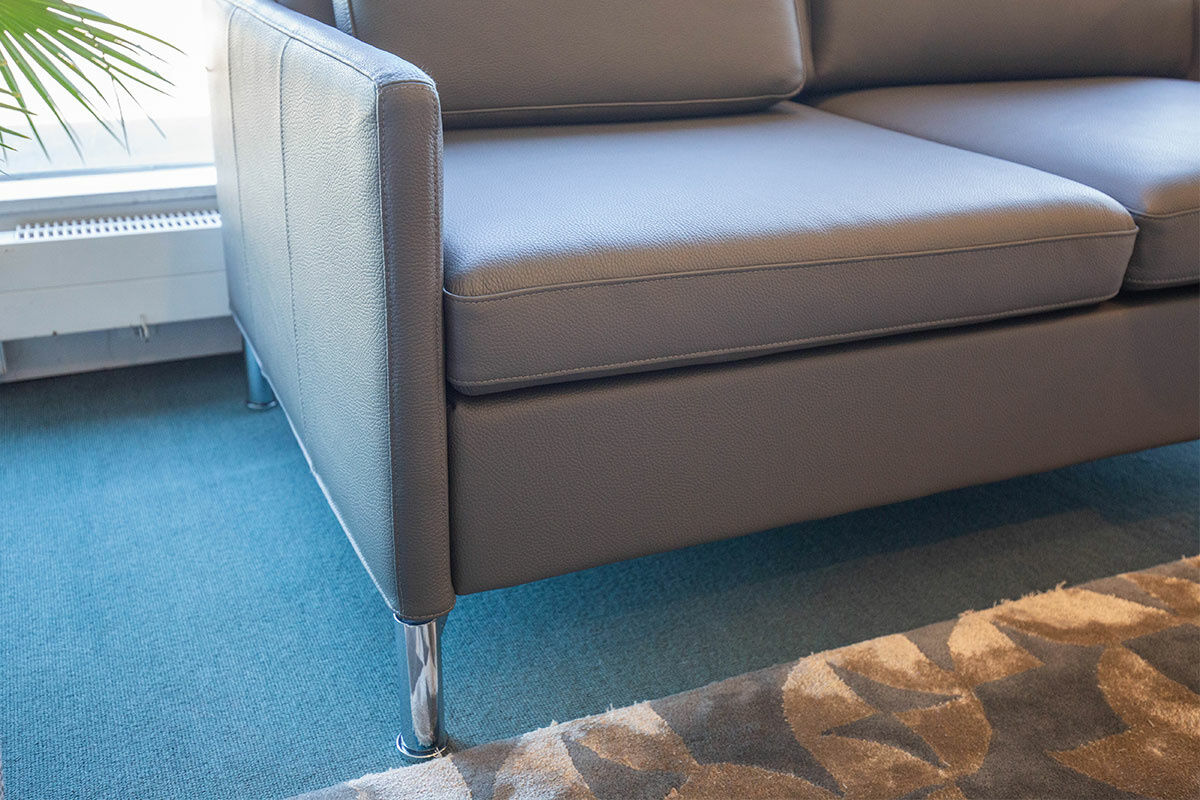Brühl - Sofa Alba Leder Unit 5423-93 Grau Gestell Metall Verchromt - 3