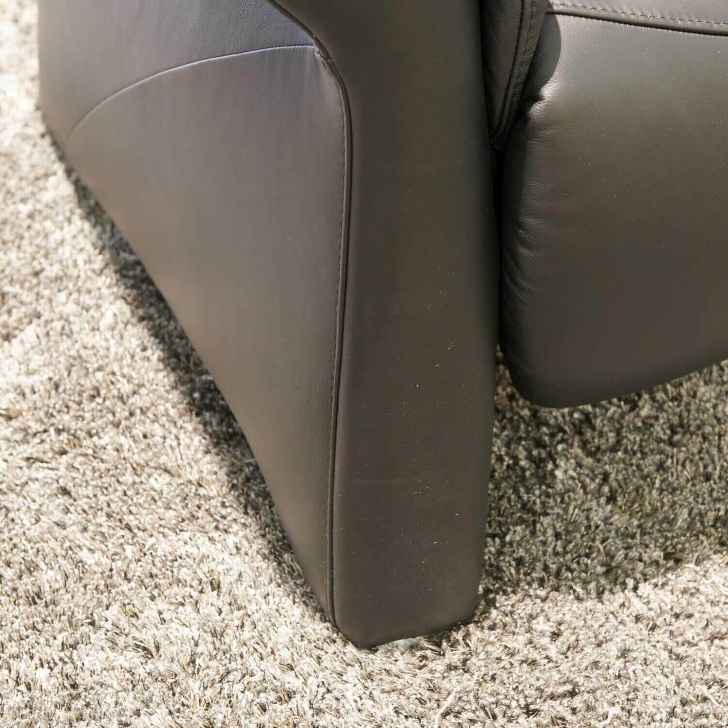 Sofa 3-Sitzer Varia Leder 24 Longlife Schwarz mit elektrischer Wall-Free Funktion