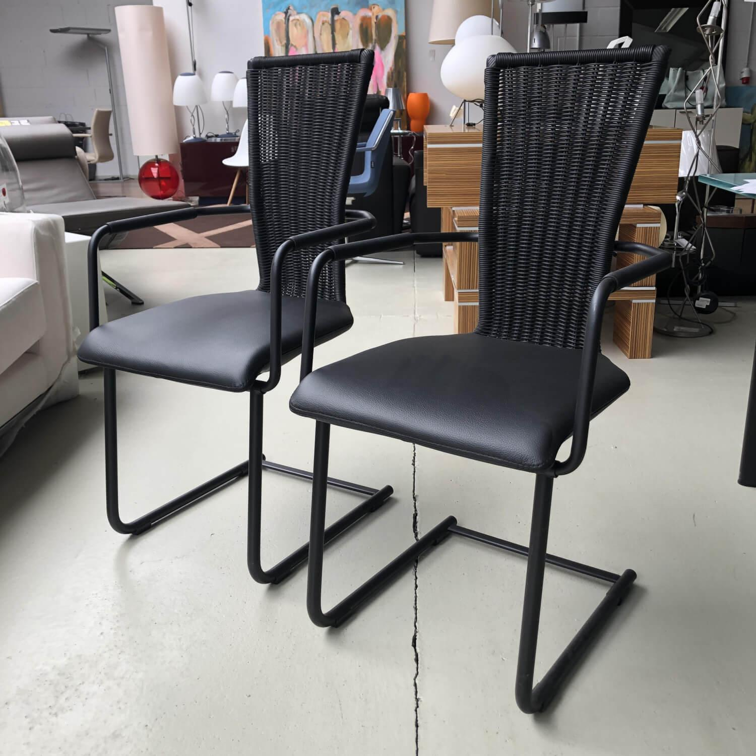 Bacher - 4er-Set D Collect Black Edition P1 Schwarz 2 Stühle 2 Armlehner - 7